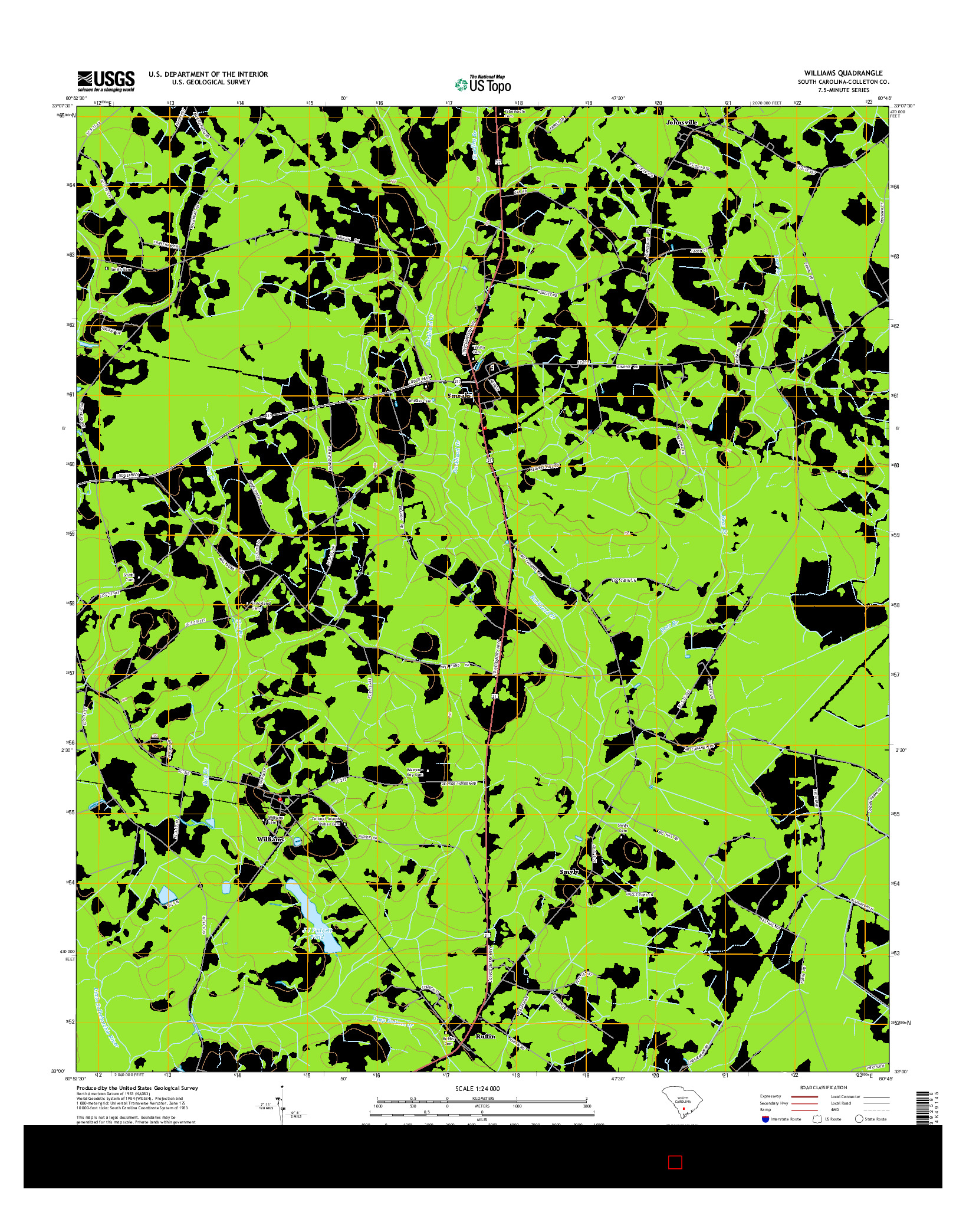 USGS US TOPO 7.5-MINUTE MAP FOR WILLIAMS, SC 2014