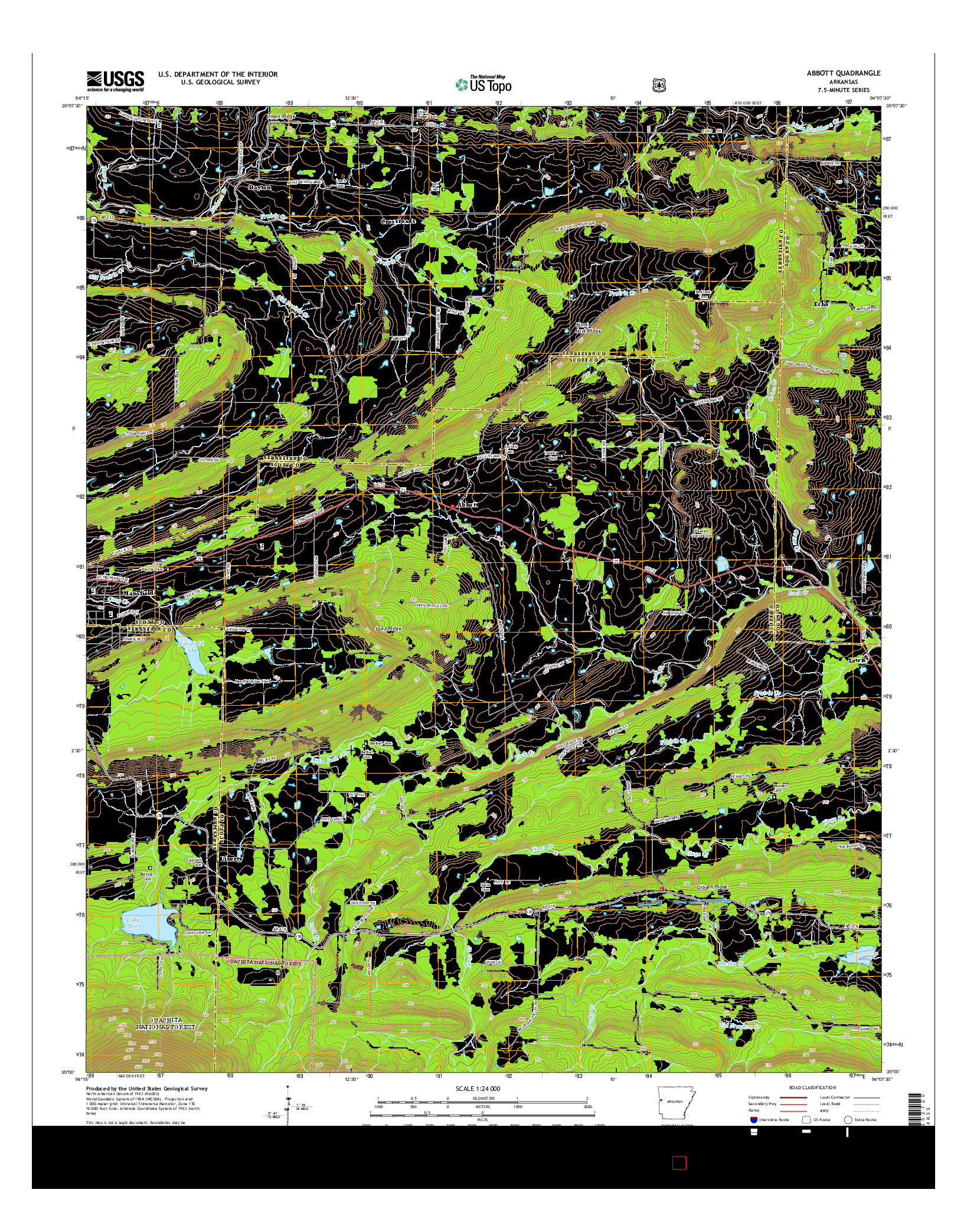 USGS US TOPO 7.5-MINUTE MAP FOR ABBOTT, AR 2014