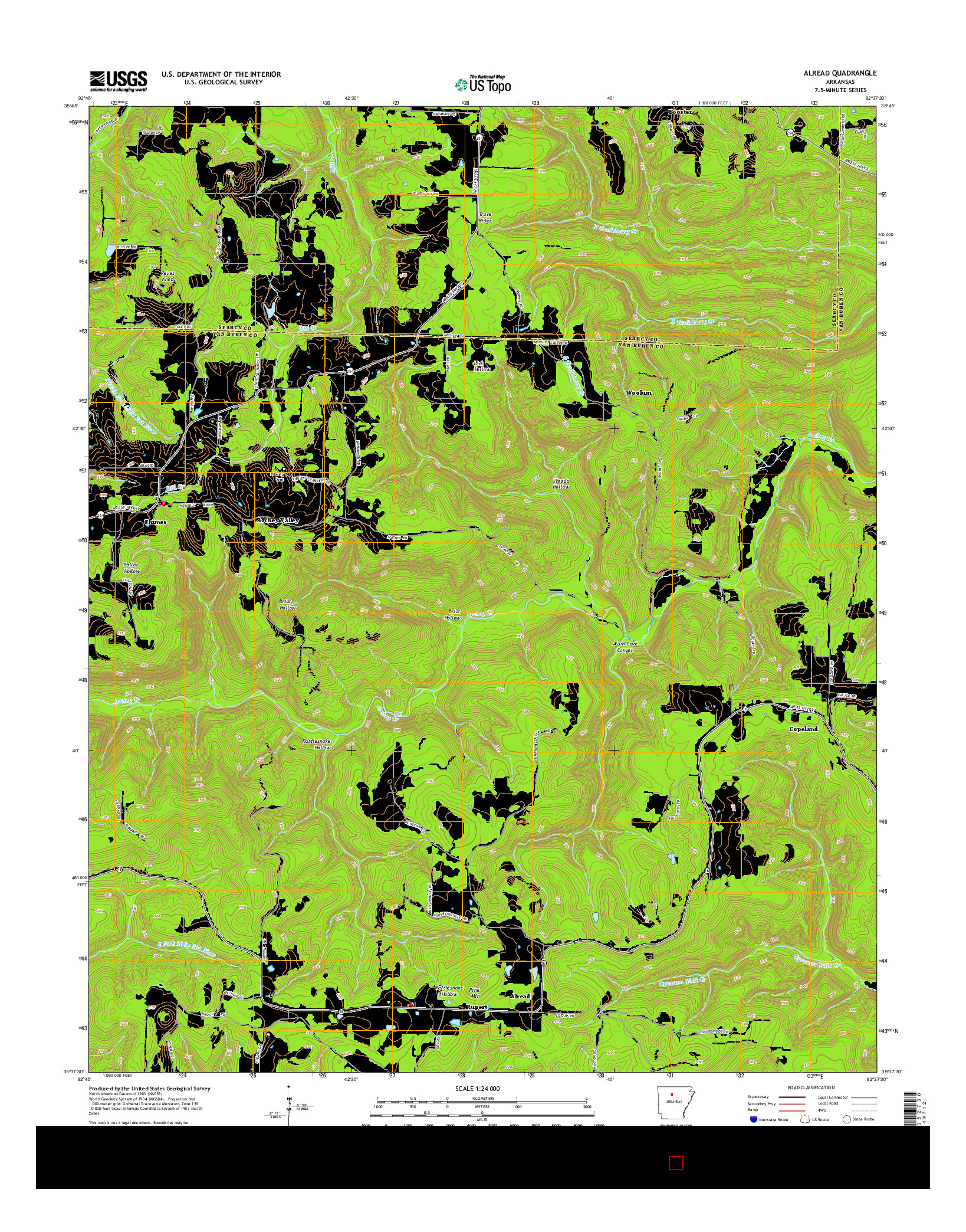 USGS US TOPO 7.5-MINUTE MAP FOR ALREAD, AR 2014