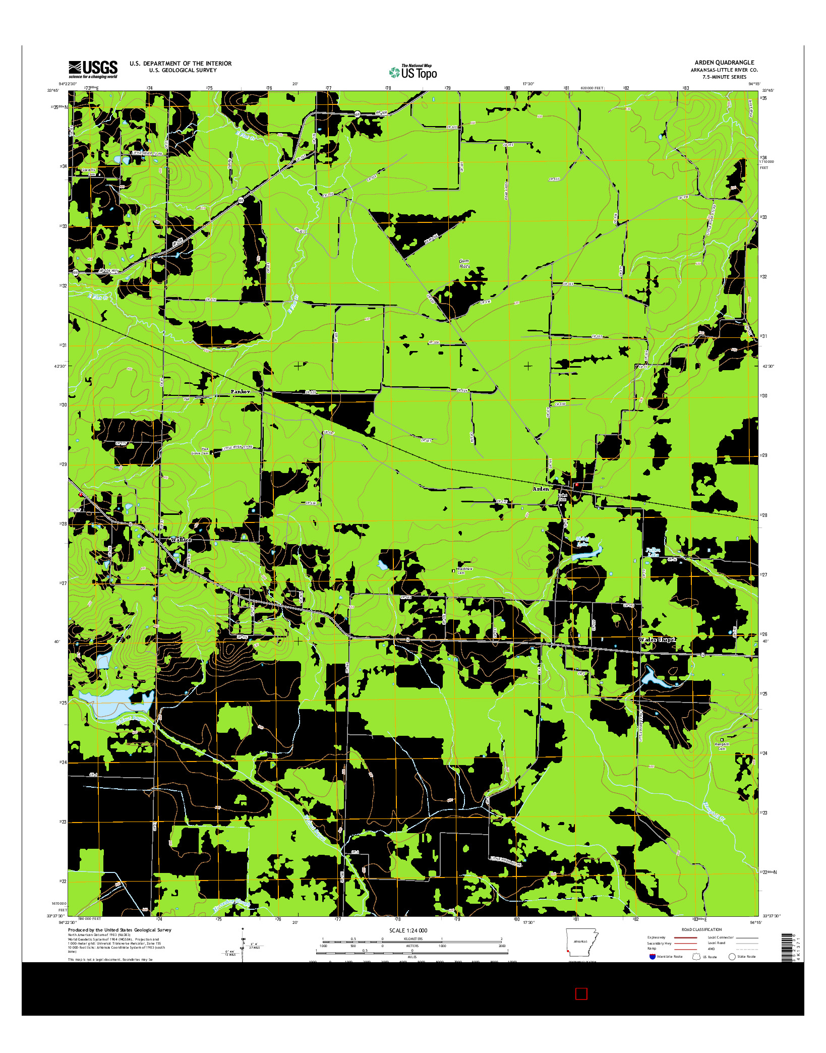 USGS US TOPO 7.5-MINUTE MAP FOR ARDEN, AR 2014