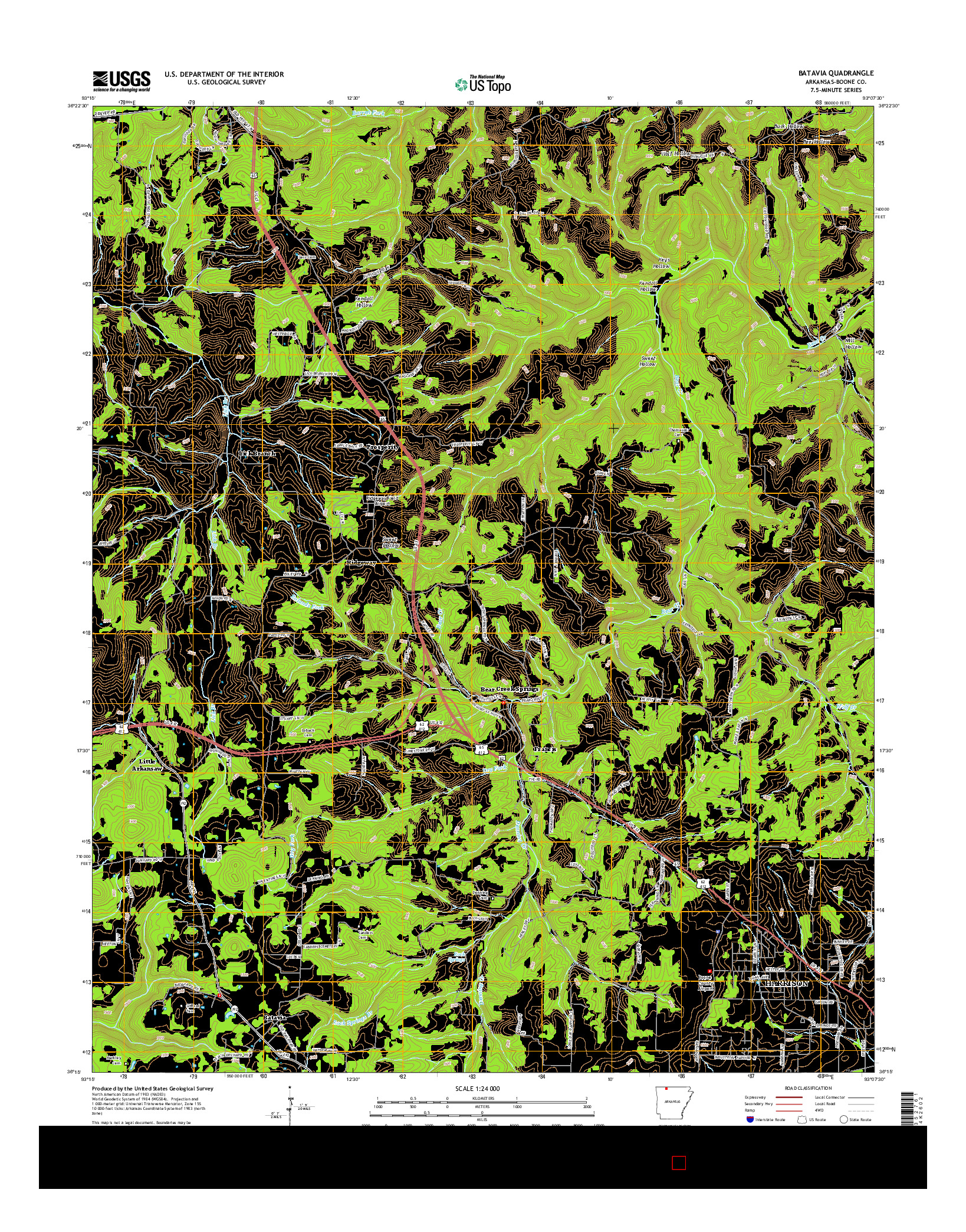 USGS US TOPO 7.5-MINUTE MAP FOR BATAVIA, AR 2014