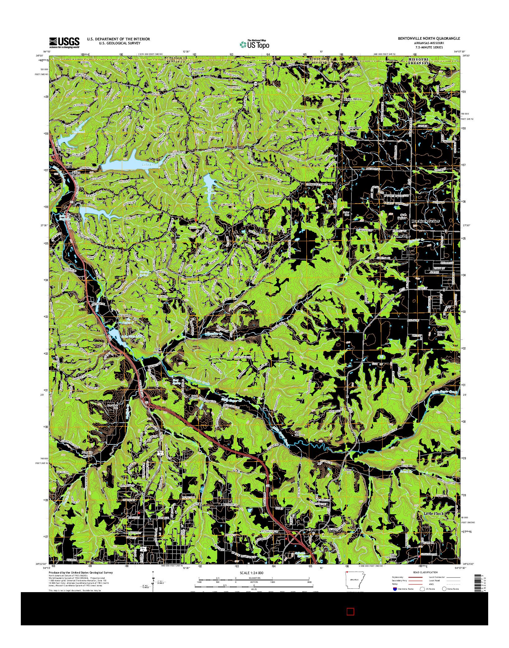 USGS US TOPO 7.5-MINUTE MAP FOR BENTONVILLE NORTH, AR-MO 2014