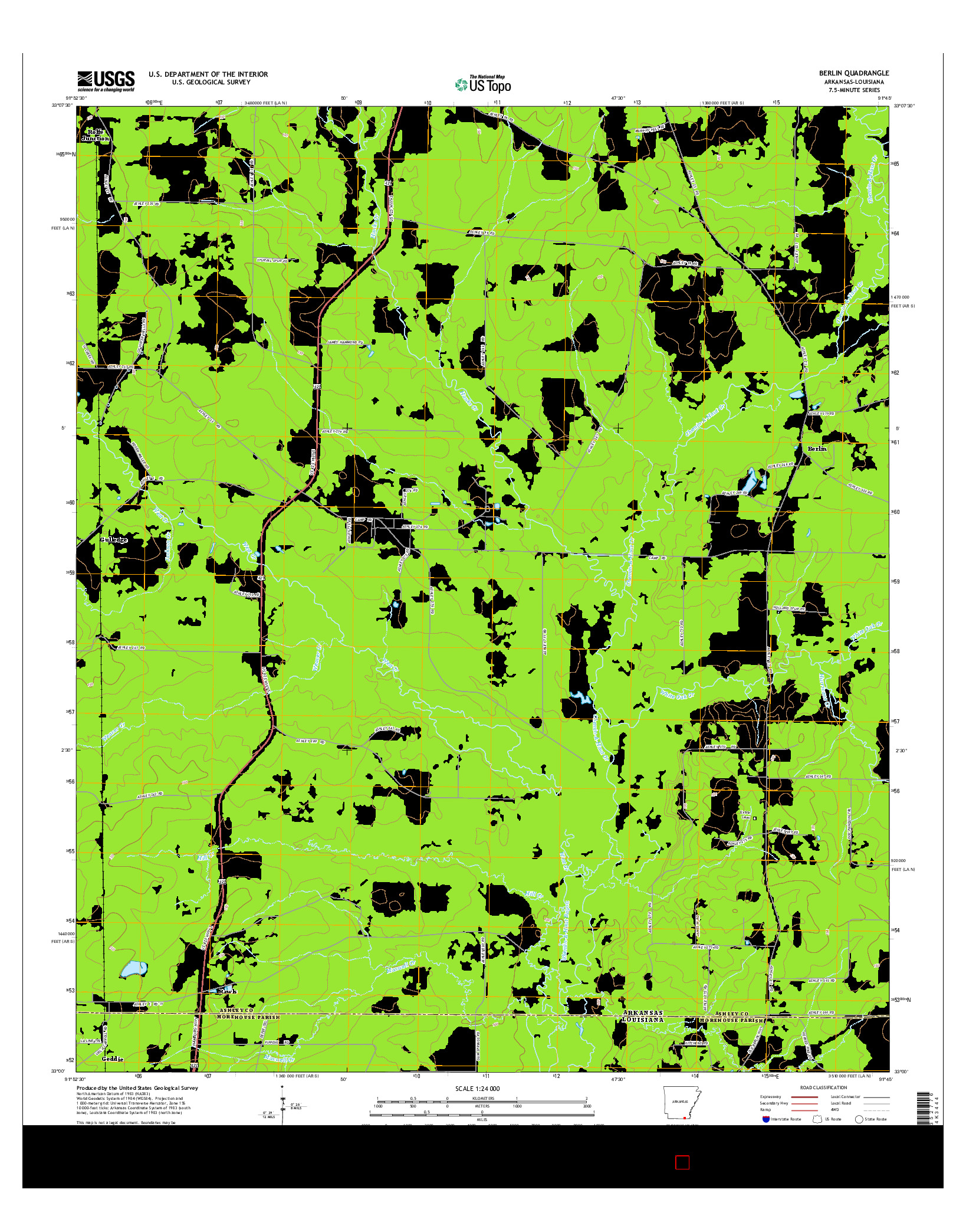 USGS US TOPO 7.5-MINUTE MAP FOR BERLIN, AR-LA 2014