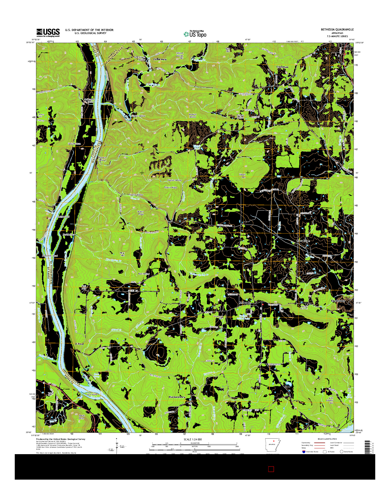 USGS US TOPO 7.5-MINUTE MAP FOR BETHESDA, AR 2014