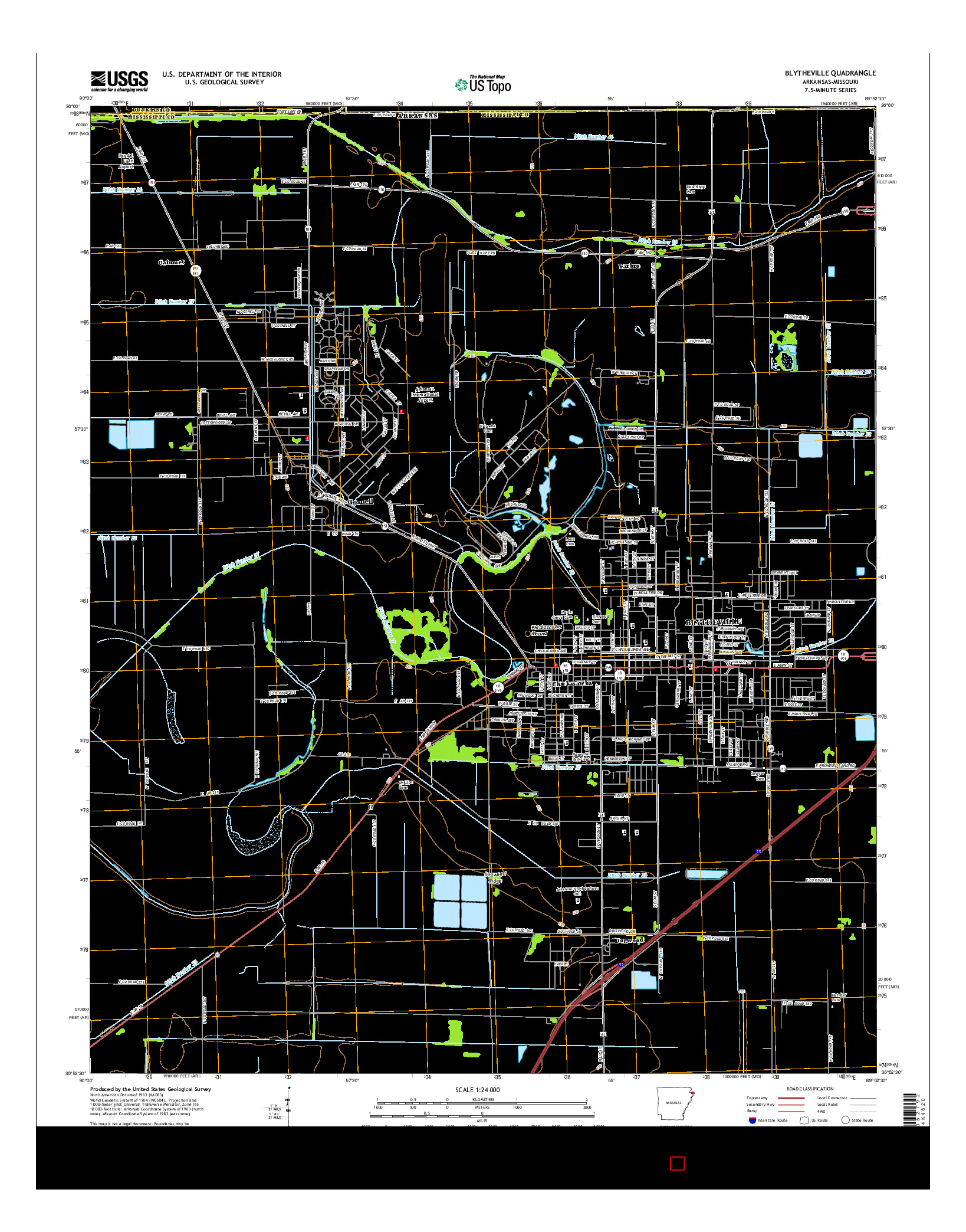 USGS US TOPO 7.5-MINUTE MAP FOR BLYTHEVILLE, AR-MO 2014