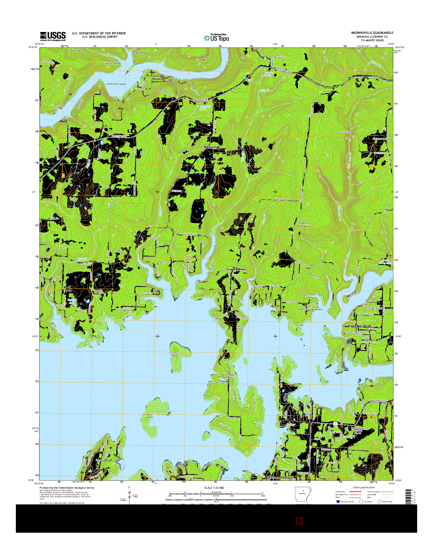 USGS US TOPO 7.5-MINUTE MAP FOR BROWNSVILLE, AR 2014