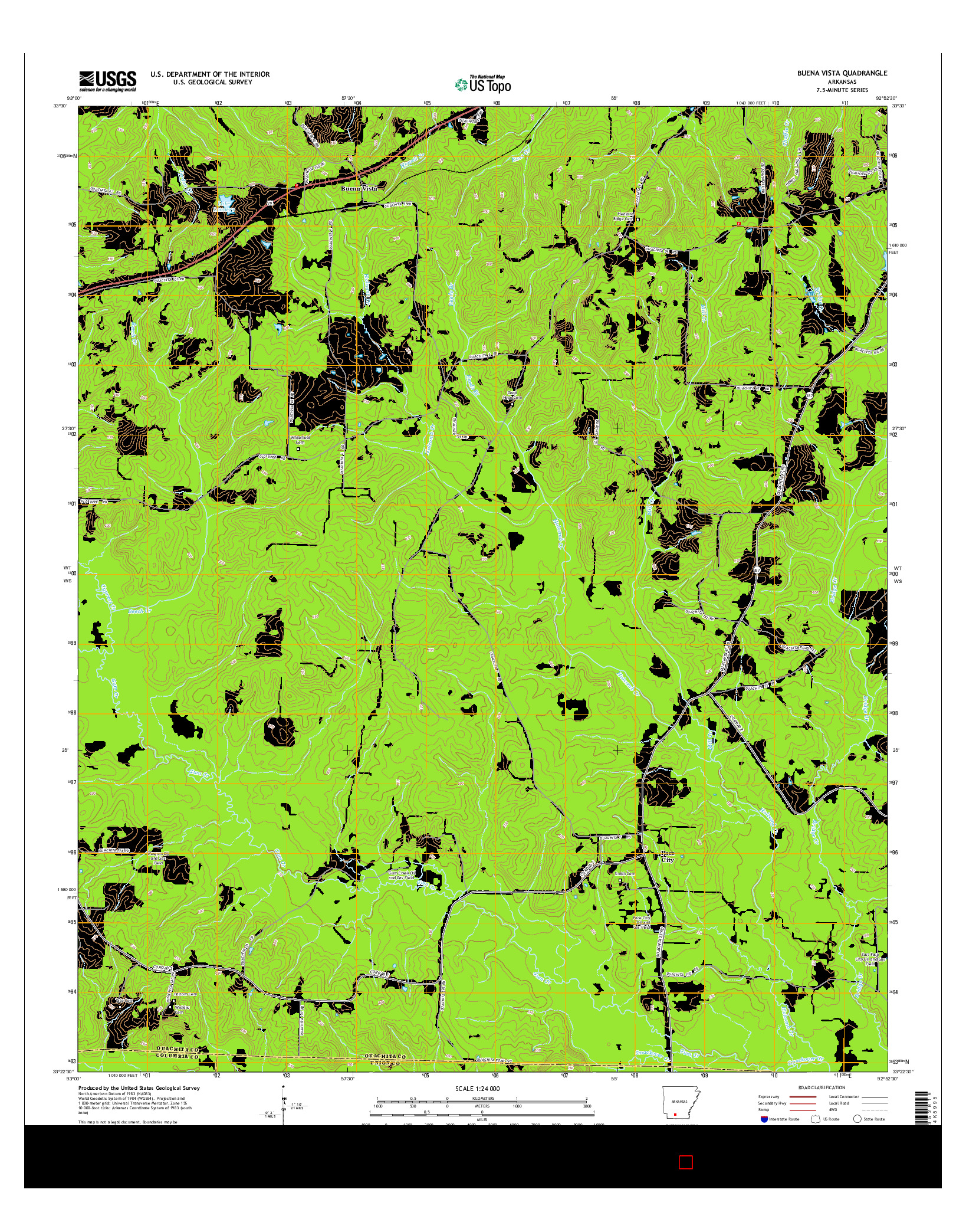 USGS US TOPO 7.5-MINUTE MAP FOR BUENA VISTA, AR 2014