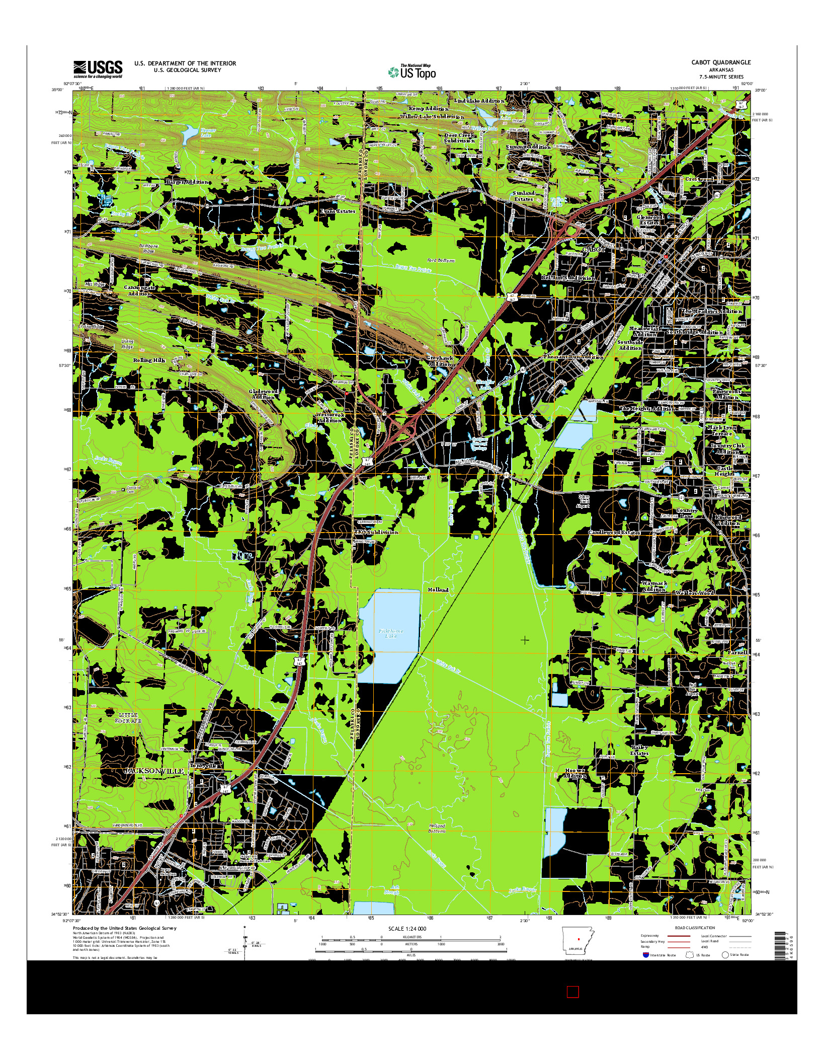 USGS US TOPO 7.5-MINUTE MAP FOR CABOT, AR 2014