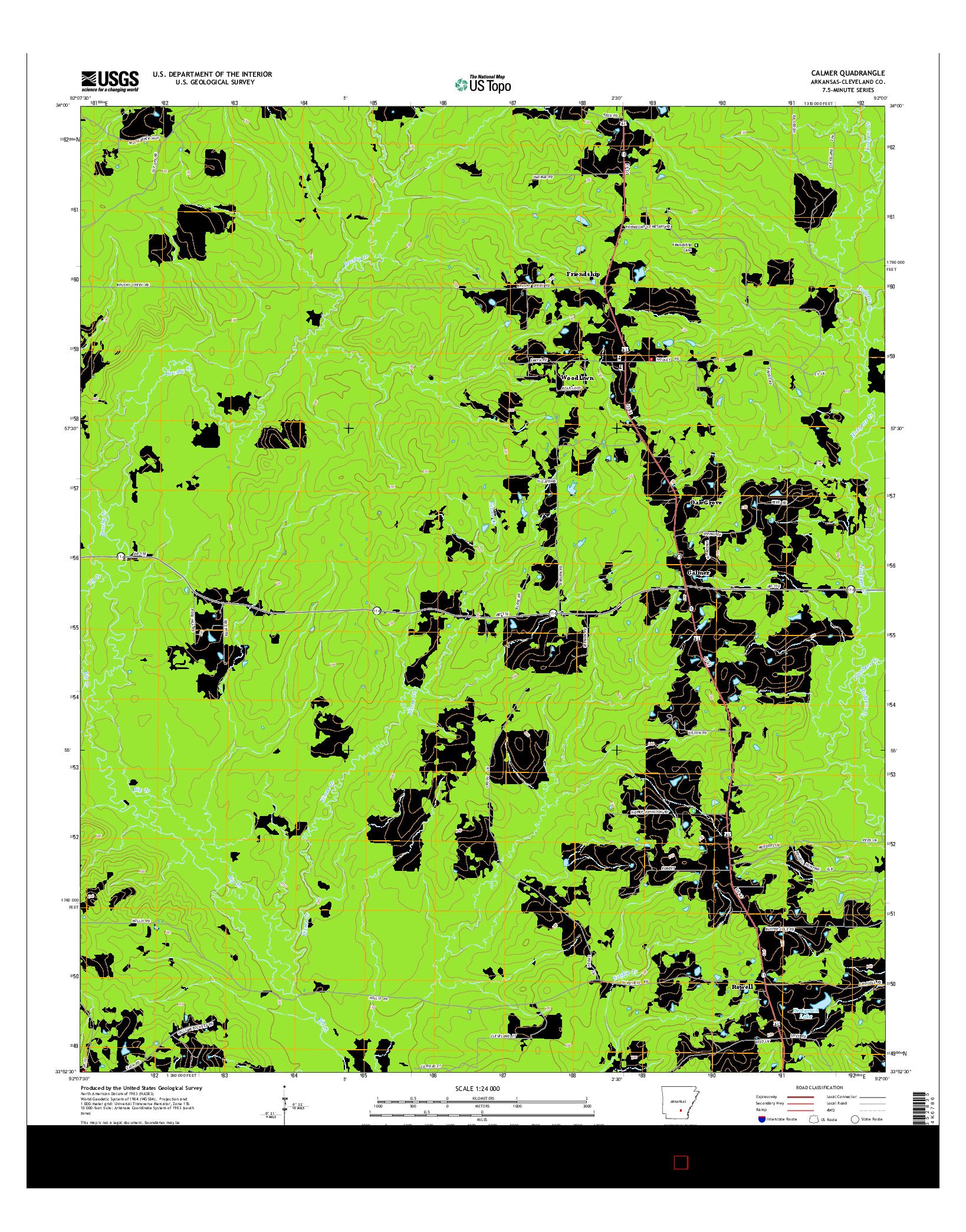 USGS US TOPO 7.5-MINUTE MAP FOR CALMER, AR 2014