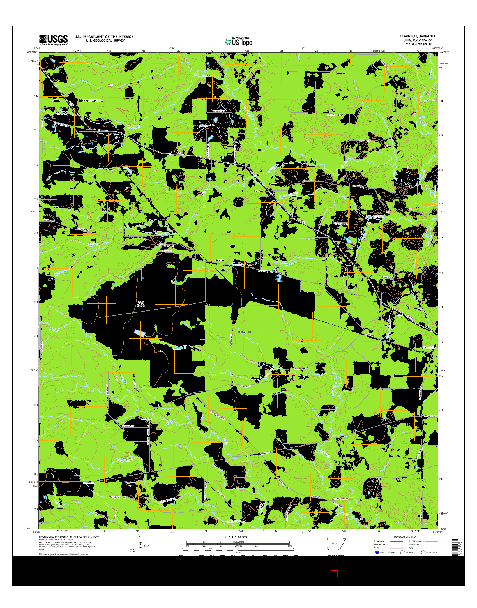 USGS US TOPO 7.5-MINUTE MAP FOR COMINTO, AR 2014