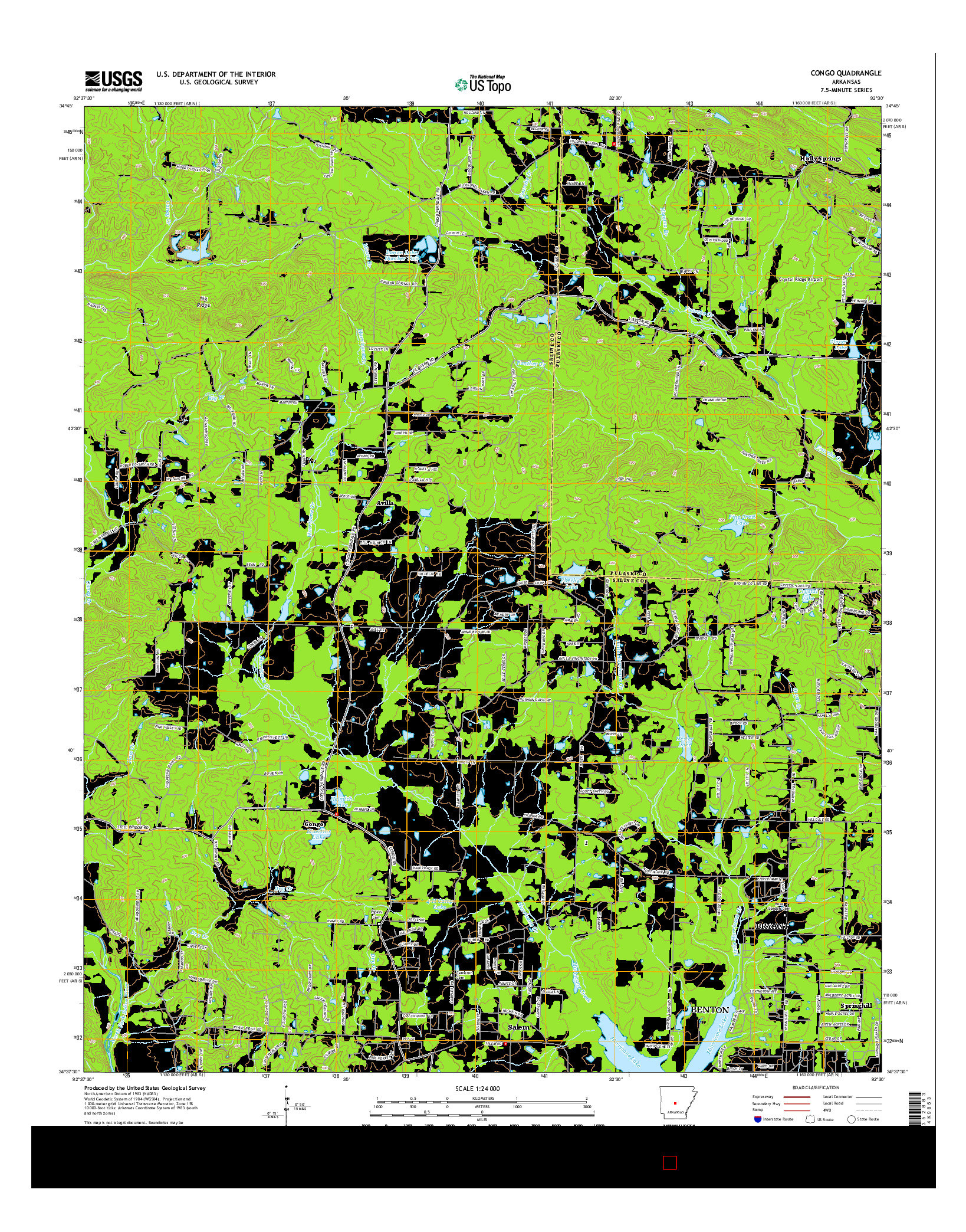 USGS US TOPO 7.5-MINUTE MAP FOR CONGO, AR 2014