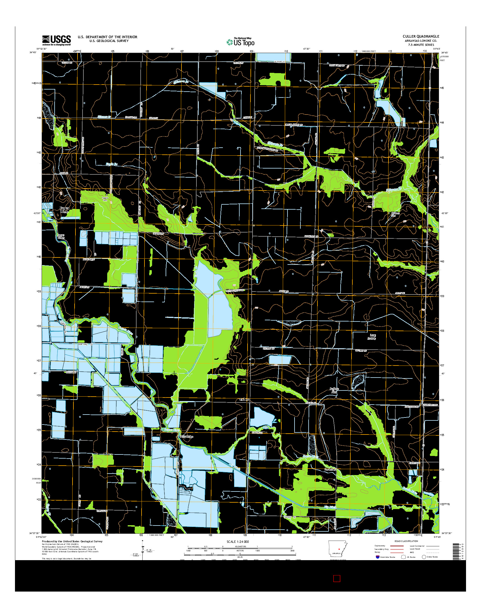 USGS US TOPO 7.5-MINUTE MAP FOR CULLER, AR 2014