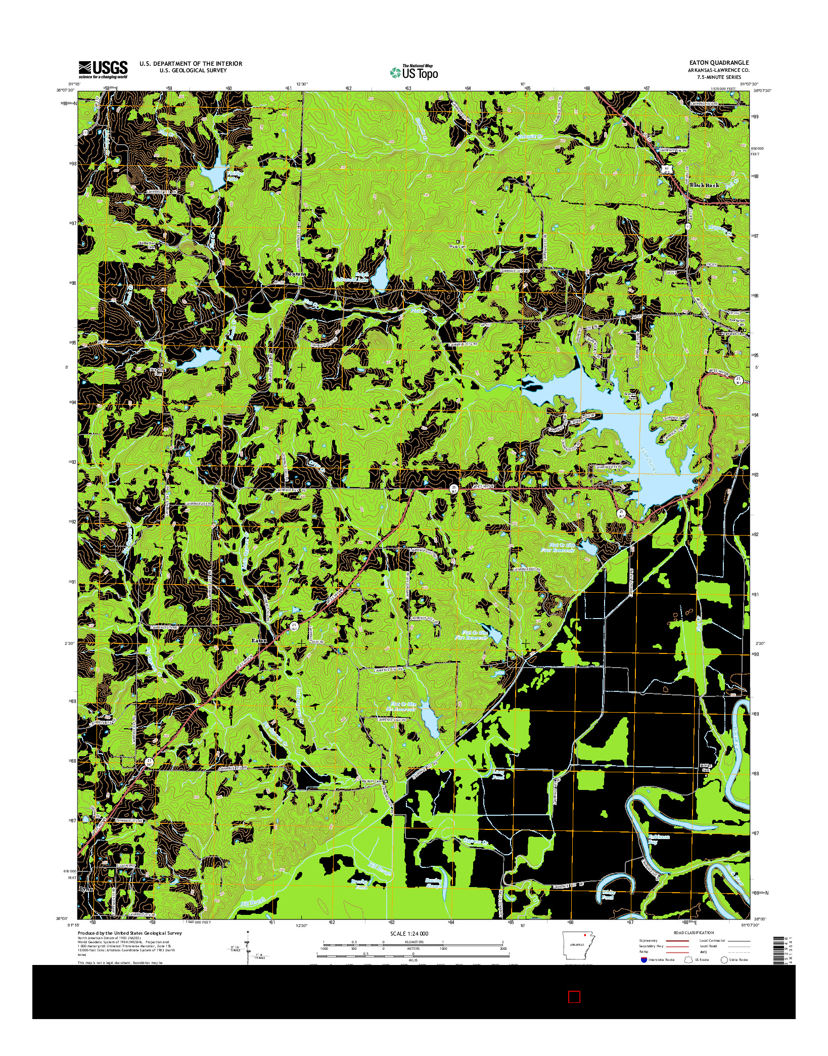 USGS US TOPO 7.5-MINUTE MAP FOR EATON, AR 2014