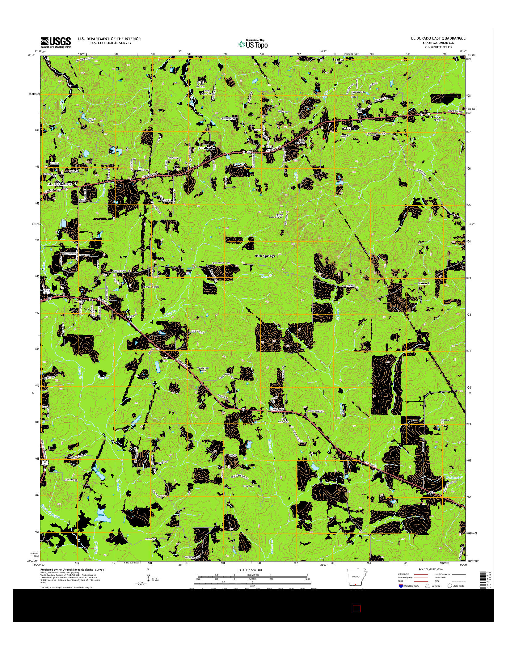 USGS US TOPO 7.5-MINUTE MAP FOR EL DORADO EAST, AR 2014