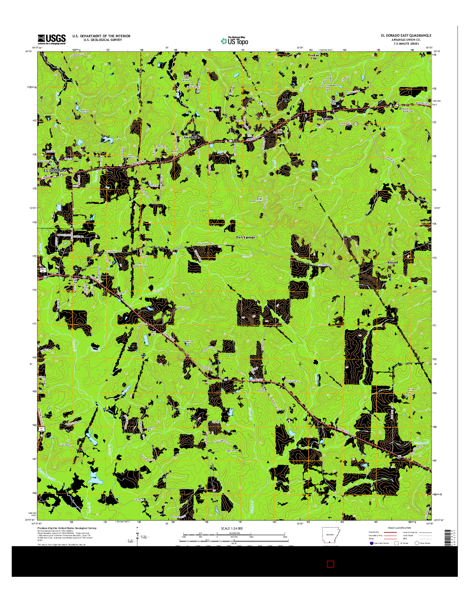 USGS US TOPO 7.5-MINUTE MAP FOR EL DORADO EAST, AR 2014