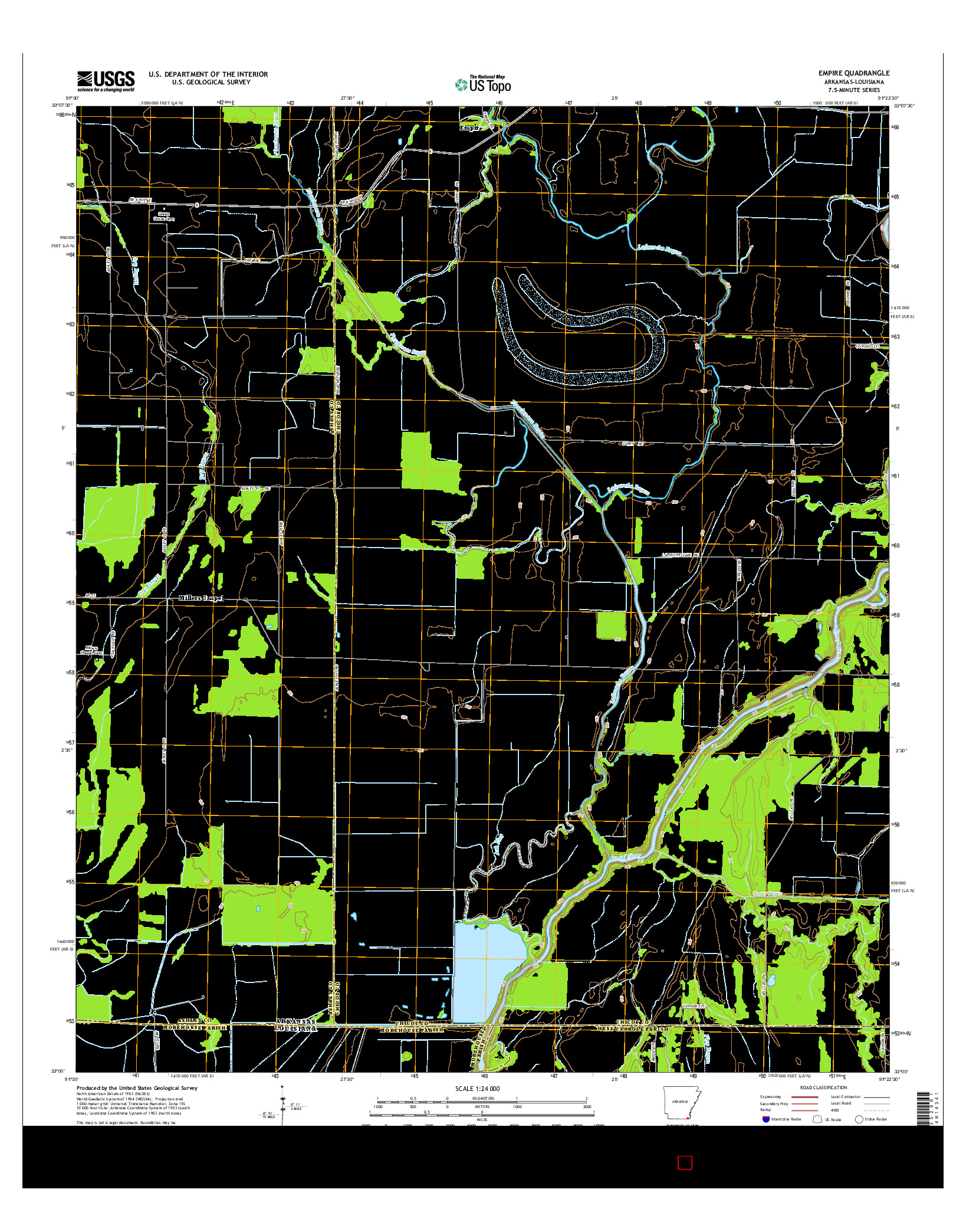 USGS US TOPO 7.5-MINUTE MAP FOR EMPIRE, AR-LA 2014