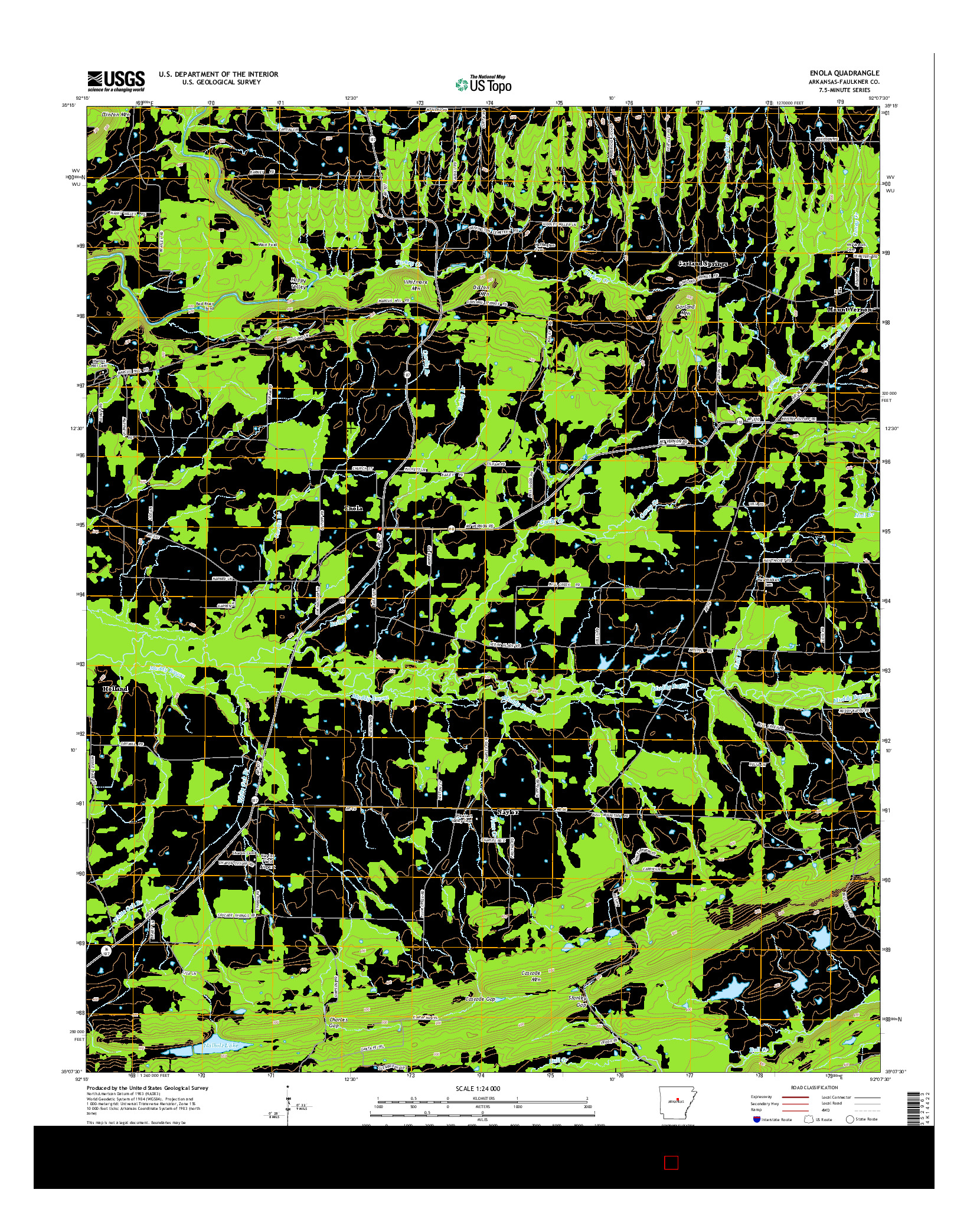 USGS US TOPO 7.5-MINUTE MAP FOR ENOLA, AR 2014