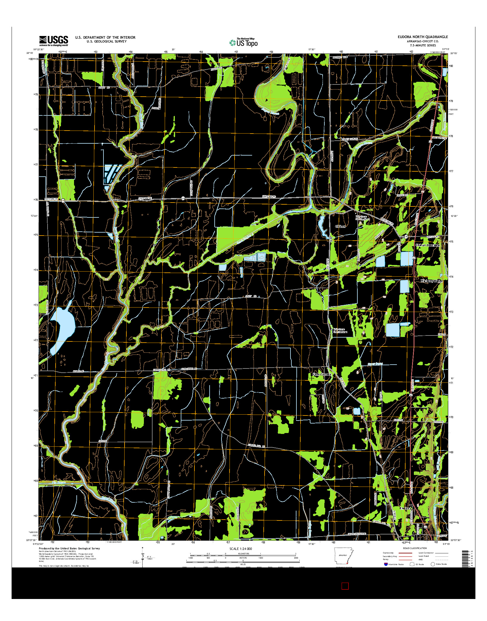 USGS US TOPO 7.5-MINUTE MAP FOR EUDORA NORTH, AR 2014
