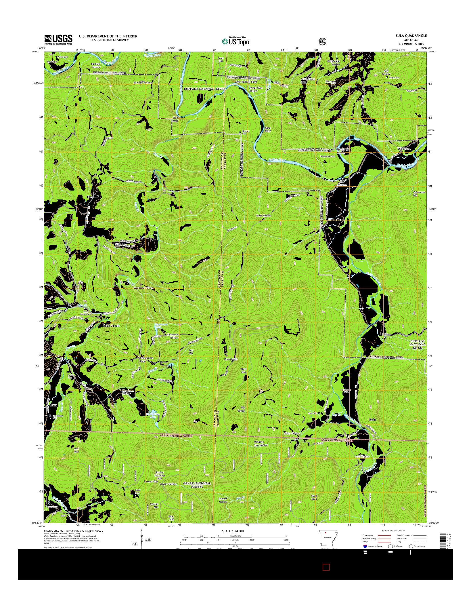 USGS US TOPO 7.5-MINUTE MAP FOR EULA, AR 2014