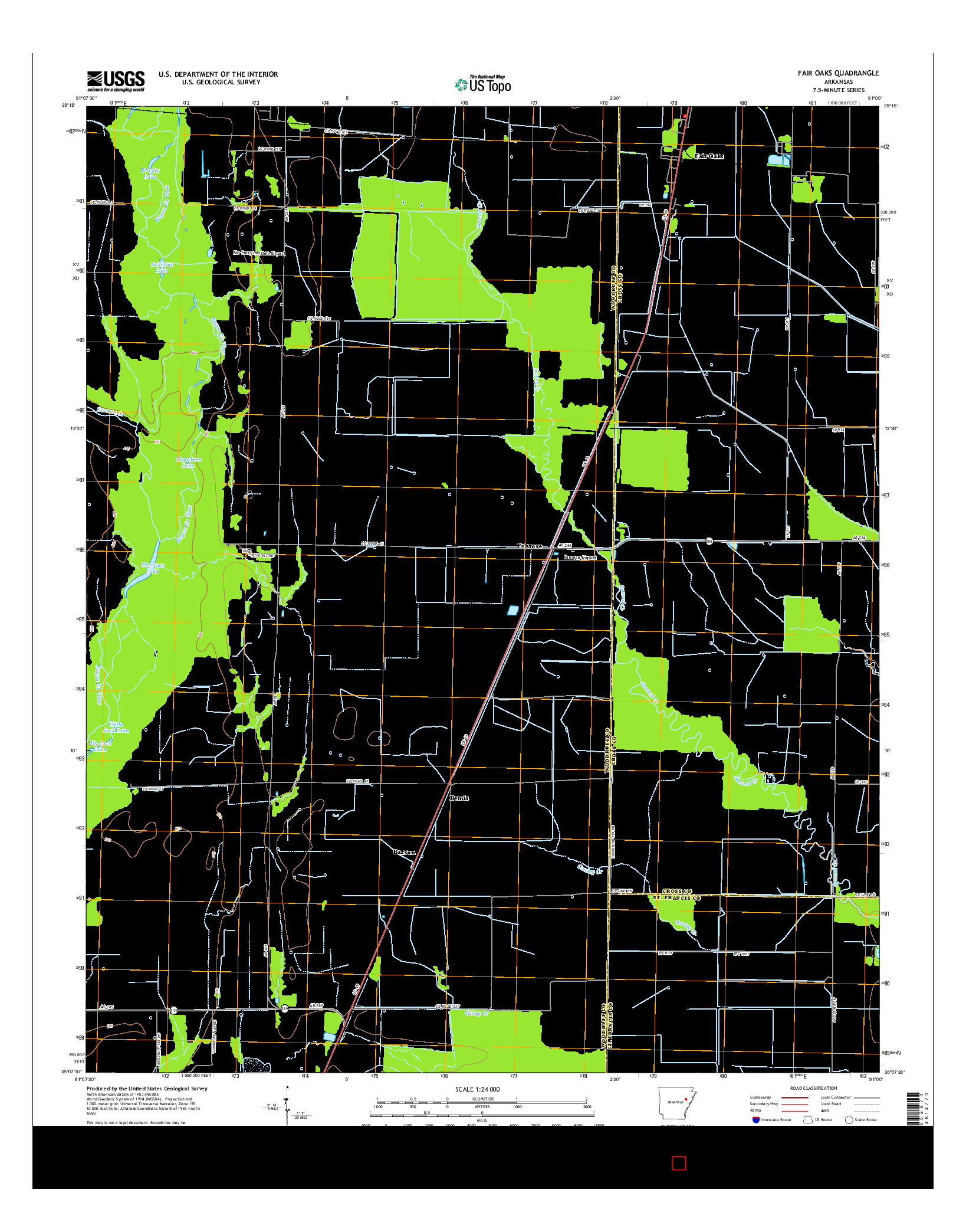 USGS US TOPO 7.5-MINUTE MAP FOR FAIR OAKS, AR 2014