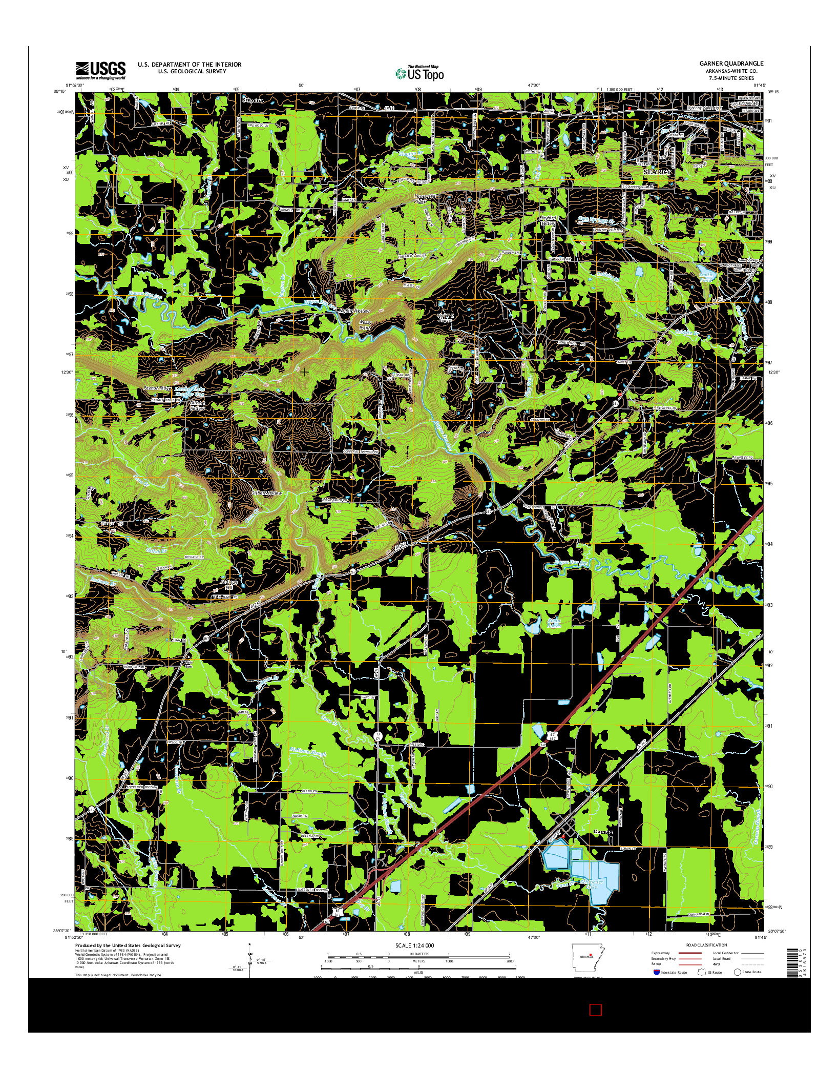 USGS US TOPO 7.5-MINUTE MAP FOR GARNER, AR 2014