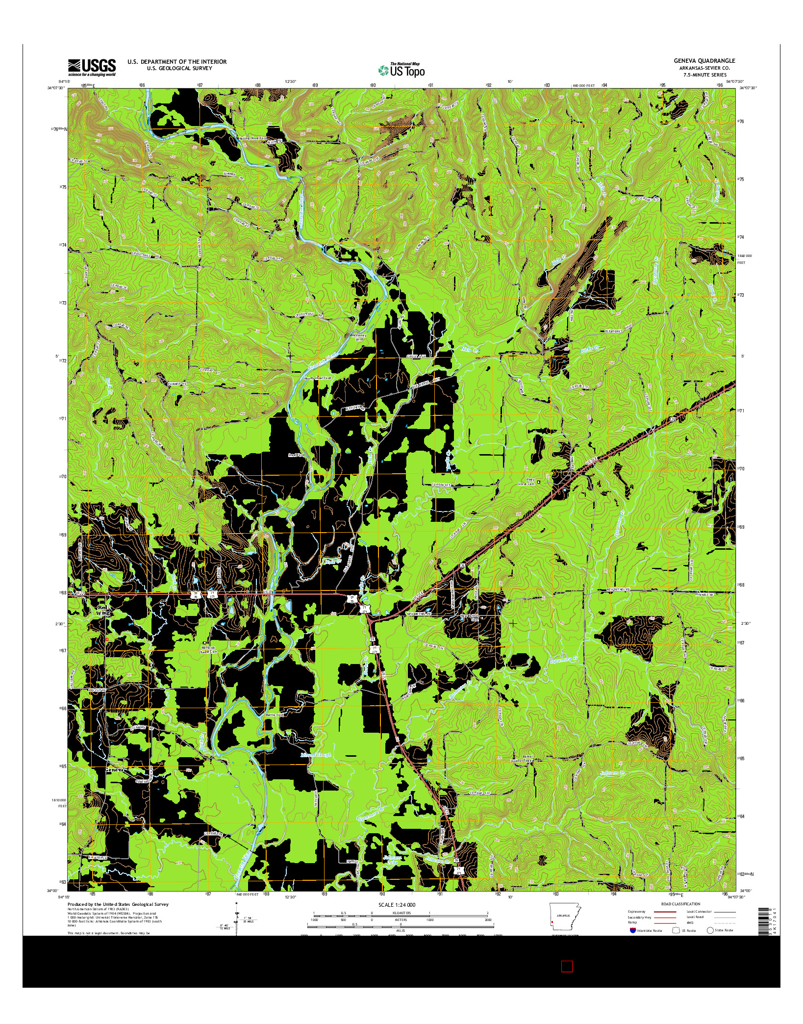 USGS US TOPO 7.5-MINUTE MAP FOR GENEVA, AR 2014