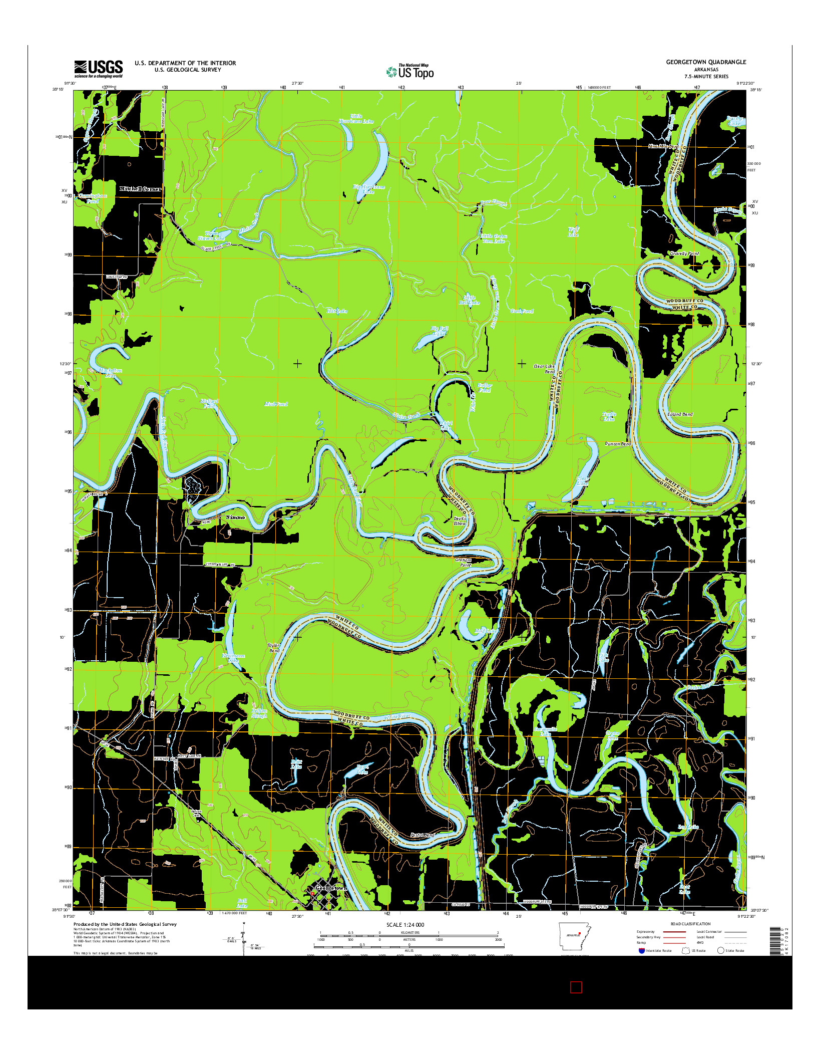 USGS US TOPO 7.5-MINUTE MAP FOR GEORGETOWN, AR 2014