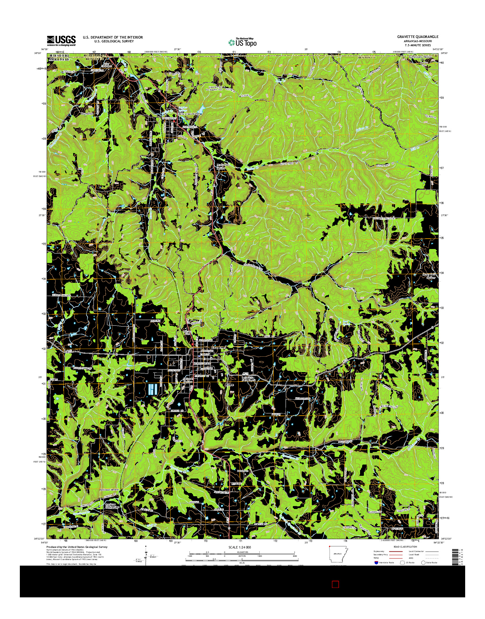 USGS US TOPO 7.5-MINUTE MAP FOR GRAVETTE, AR-MO 2014