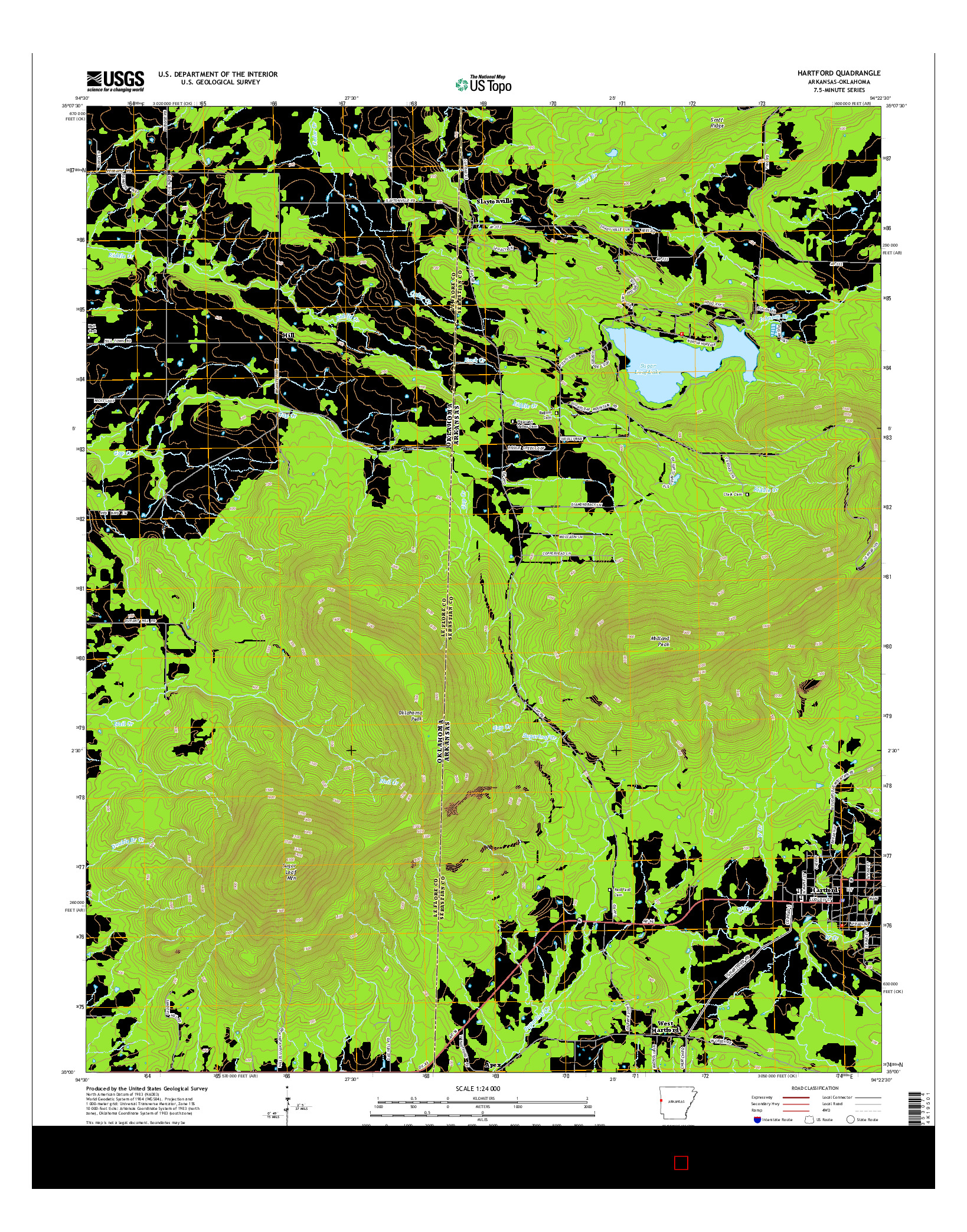 USGS US TOPO 7.5-MINUTE MAP FOR HARTFORD, AR-OK 2014