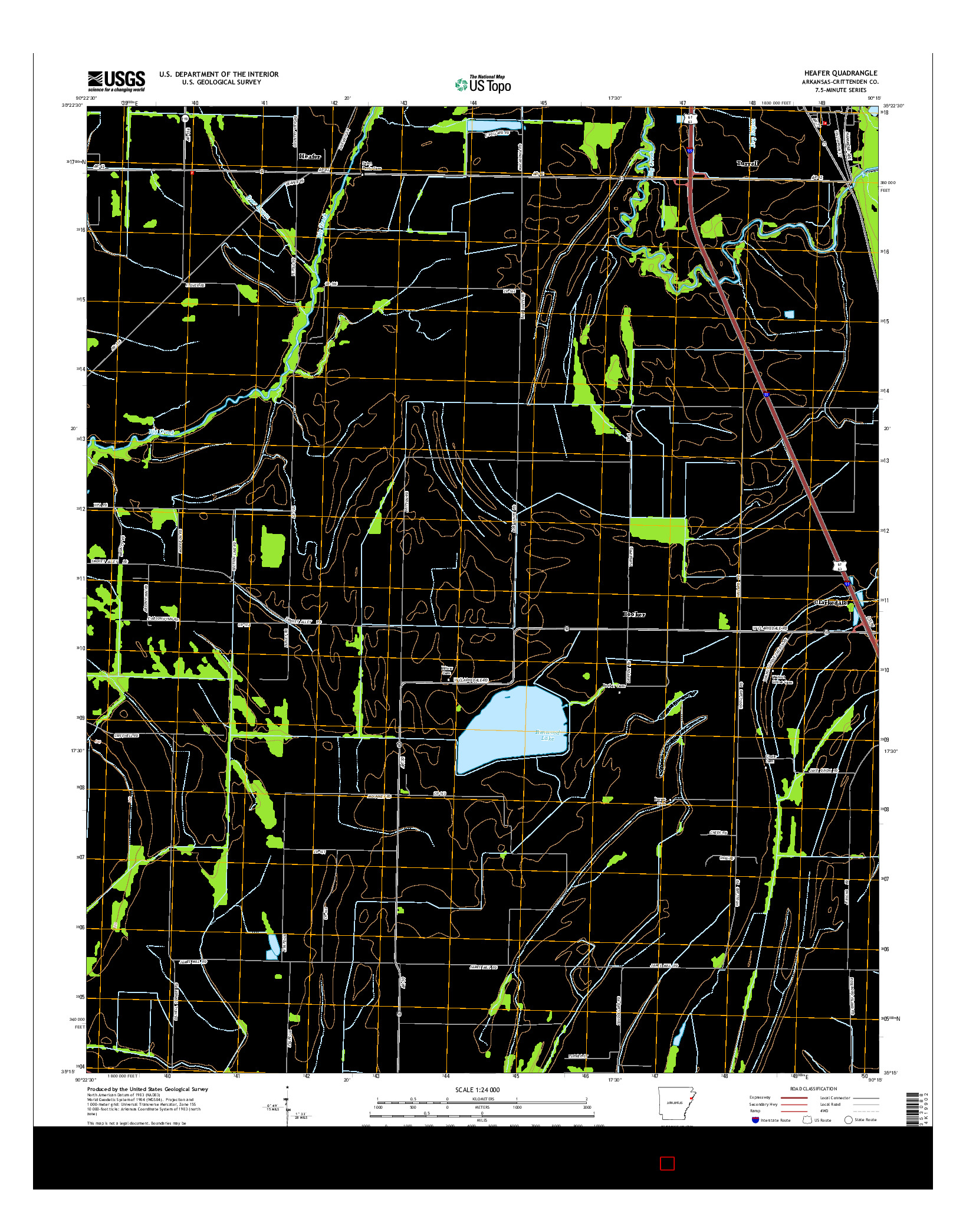 USGS US TOPO 7.5-MINUTE MAP FOR HEAFER, AR 2014