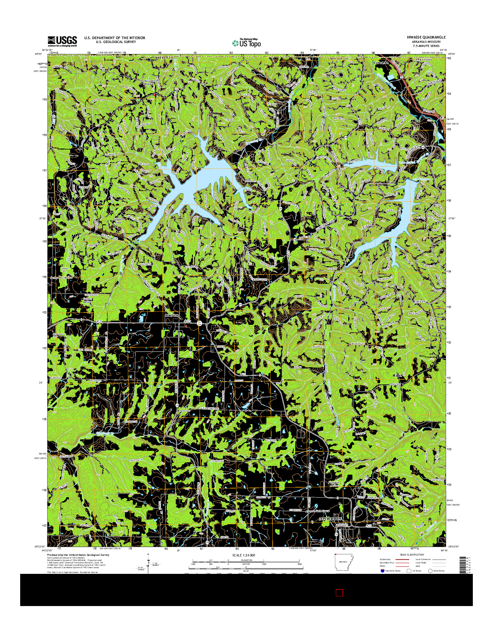 USGS US TOPO 7.5-MINUTE MAP FOR HIWASSE, AR-MO 2014