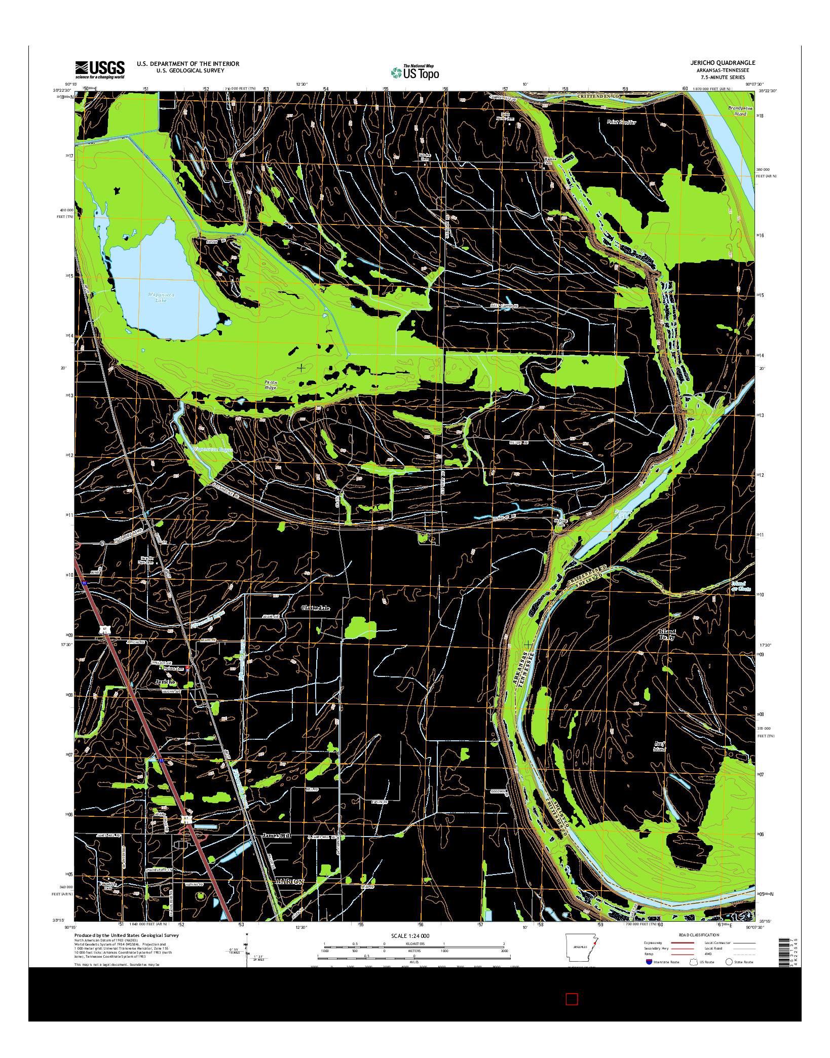 USGS US TOPO 7.5-MINUTE MAP FOR JERICHO, AR-TN 2014