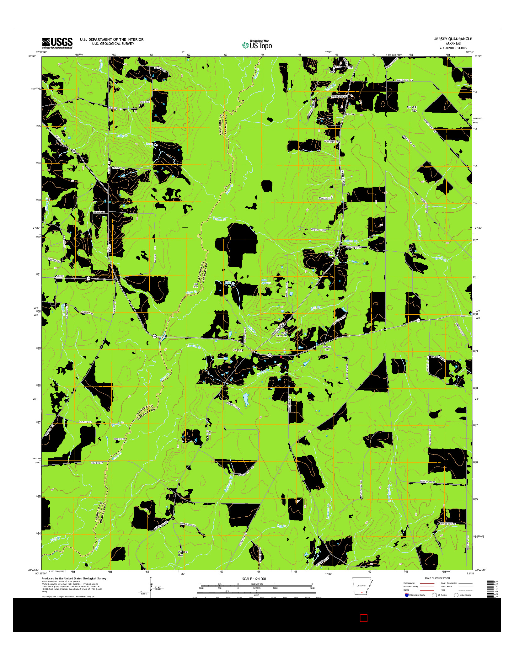 USGS US TOPO 7.5-MINUTE MAP FOR JERSEY, AR 2014