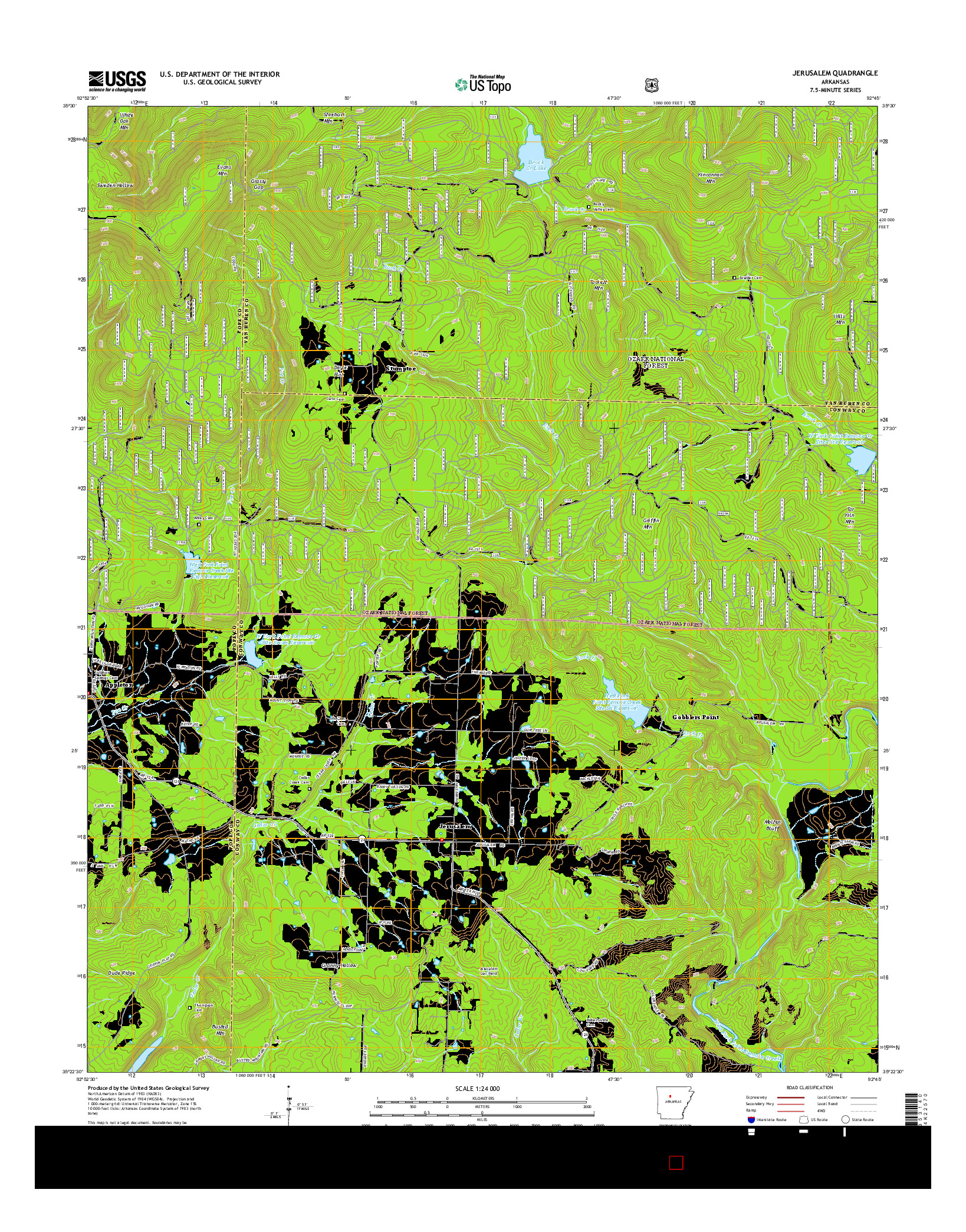 USGS US TOPO 7.5-MINUTE MAP FOR JERUSALEM, AR 2014