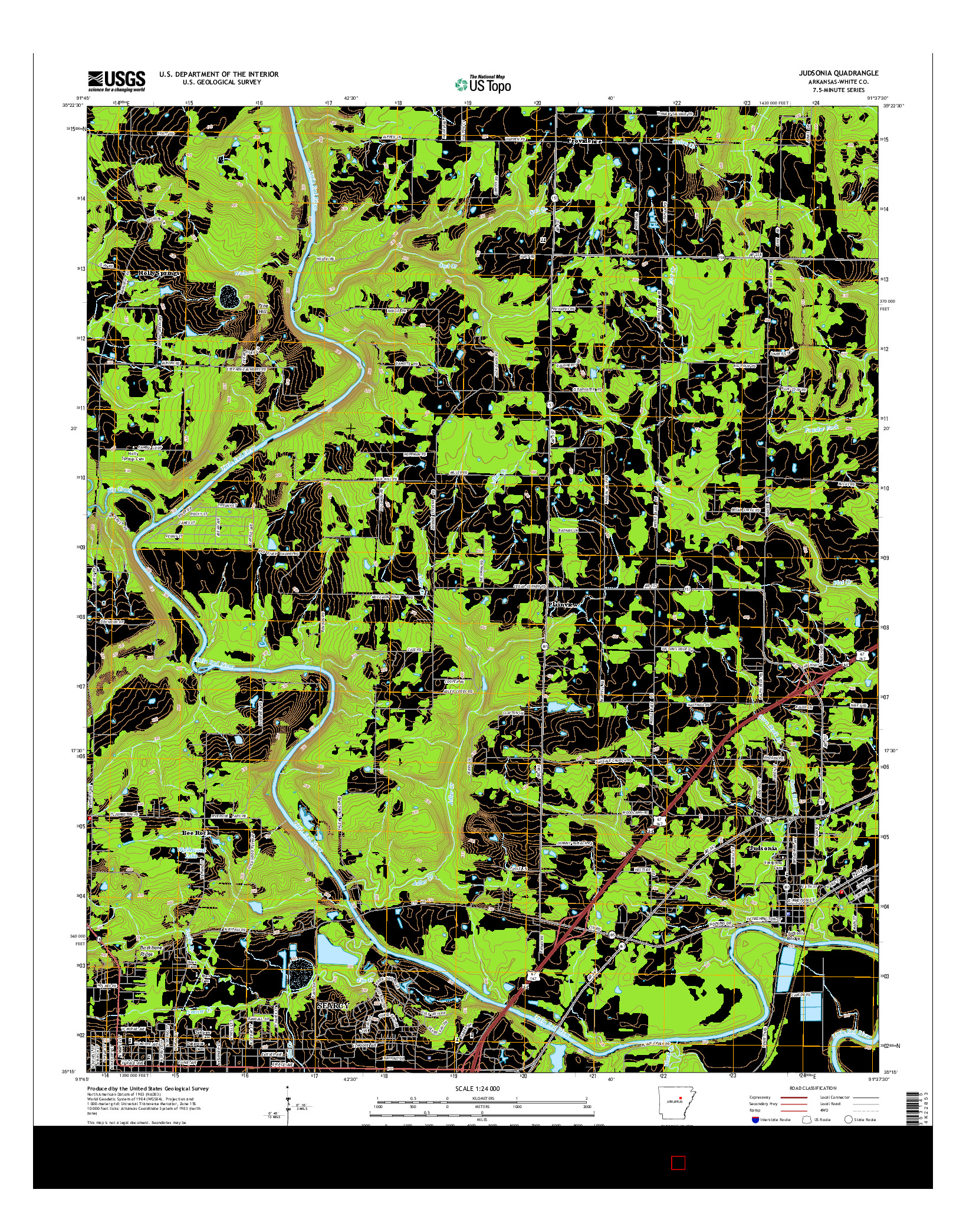 USGS US TOPO 7.5-MINUTE MAP FOR JUDSONIA, AR 2014