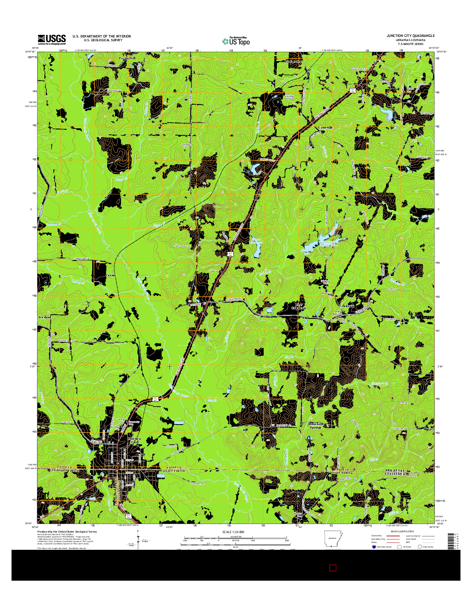 USGS US TOPO 7.5-MINUTE MAP FOR JUNCTION CITY, AR-LA 2014