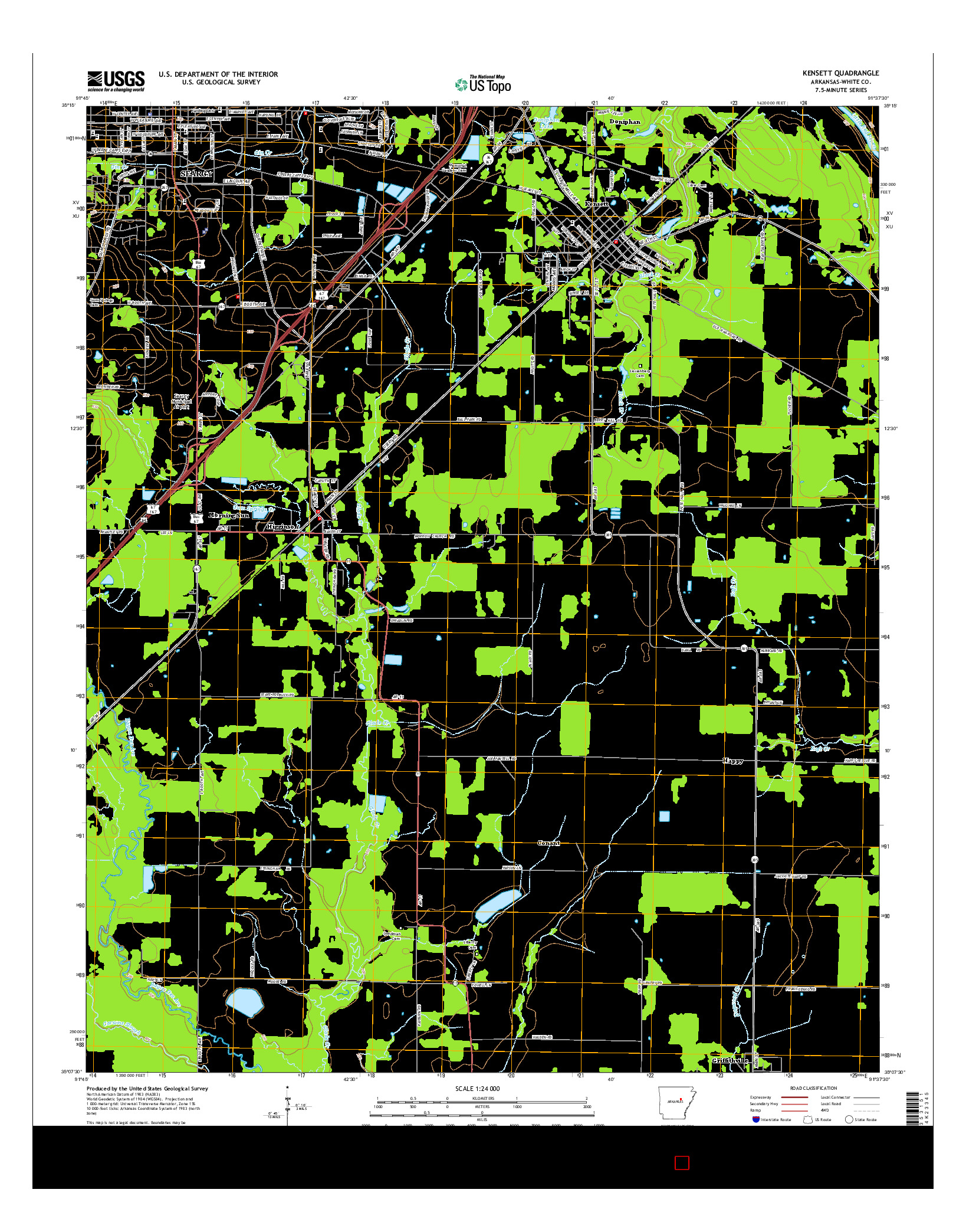 USGS US TOPO 7.5-MINUTE MAP FOR KENSETT, AR 2014