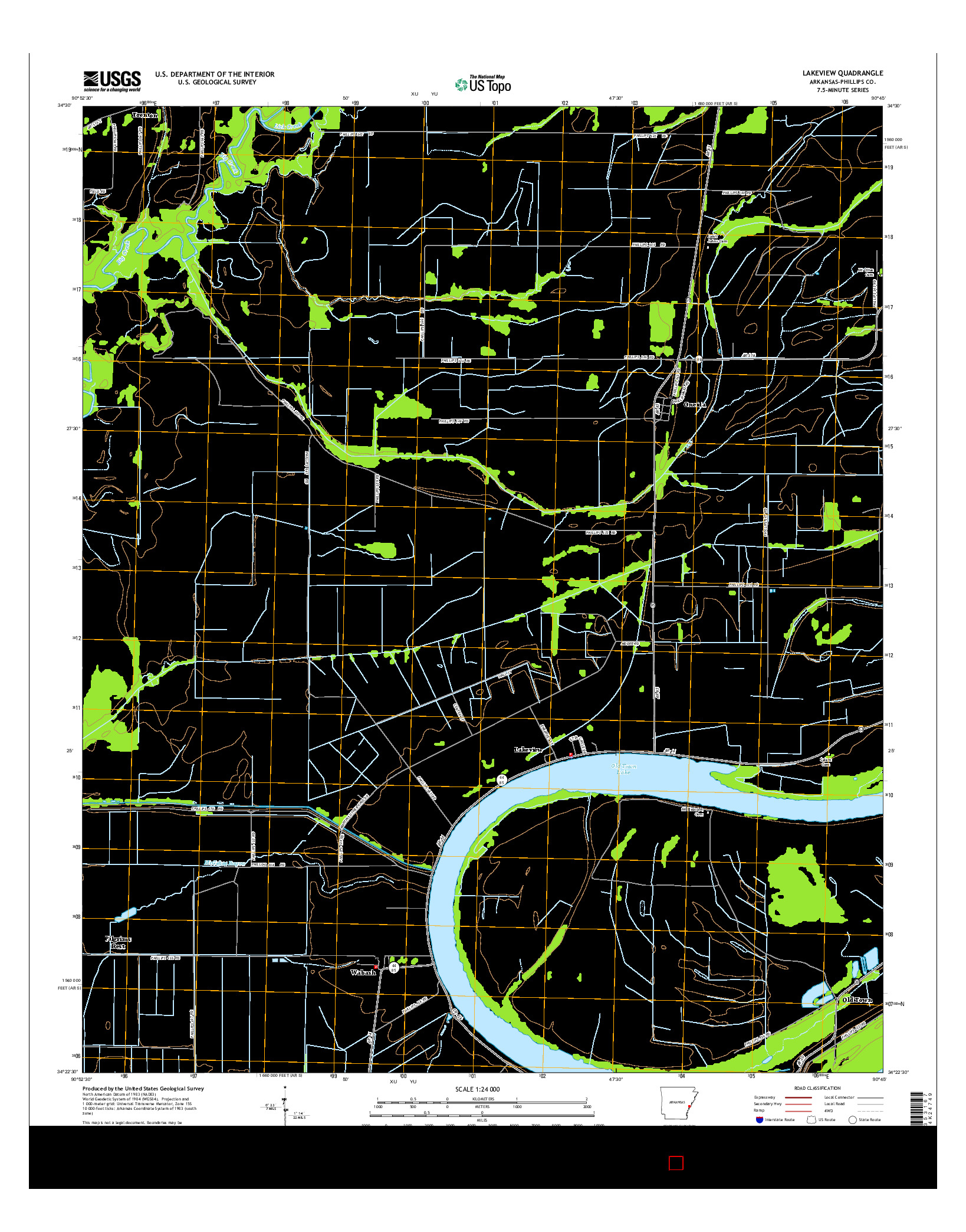 USGS US TOPO 7.5-MINUTE MAP FOR LAKEVIEW, AR 2014