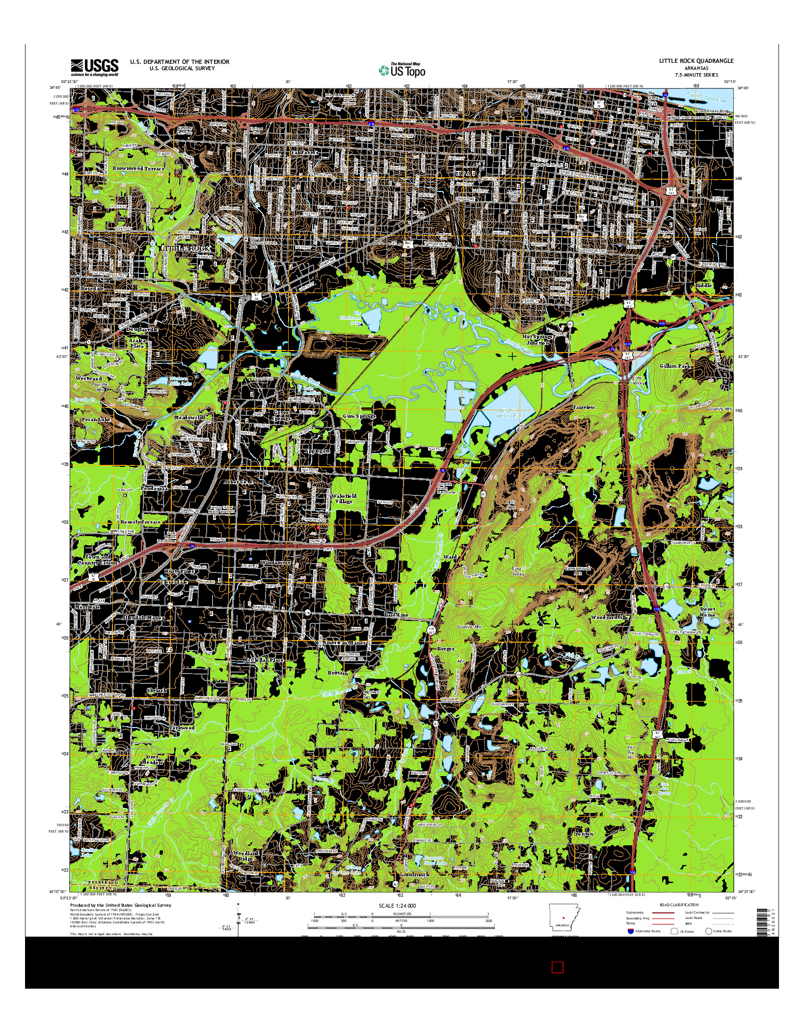 USGS US TOPO 7.5-MINUTE MAP FOR LITTLE ROCK, AR 2014