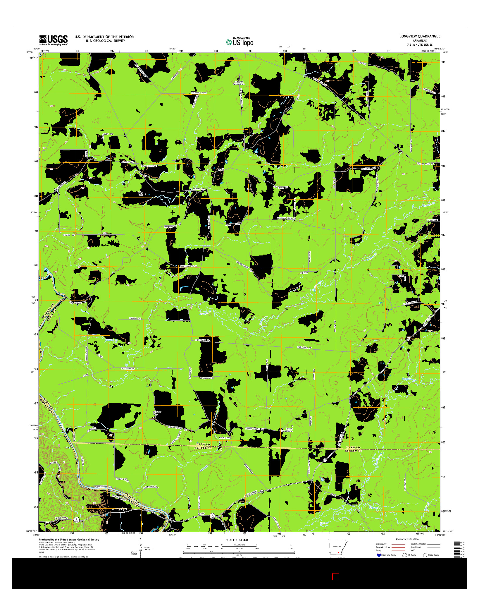 USGS US TOPO 7.5-MINUTE MAP FOR LONGVIEW, AR 2014