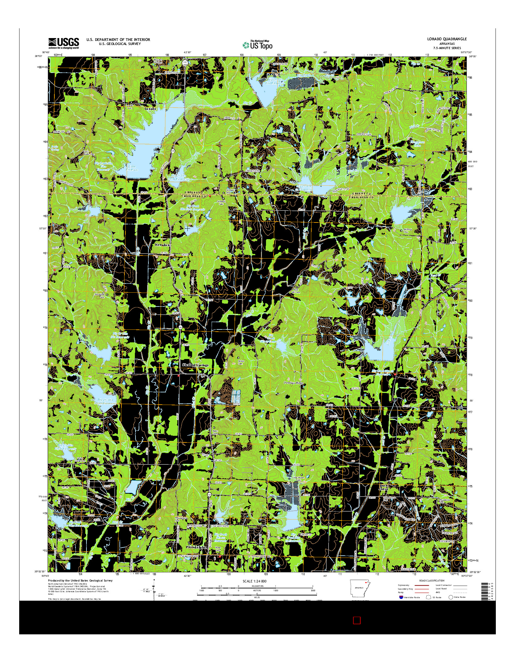 USGS US TOPO 7.5-MINUTE MAP FOR LORADO, AR 2014