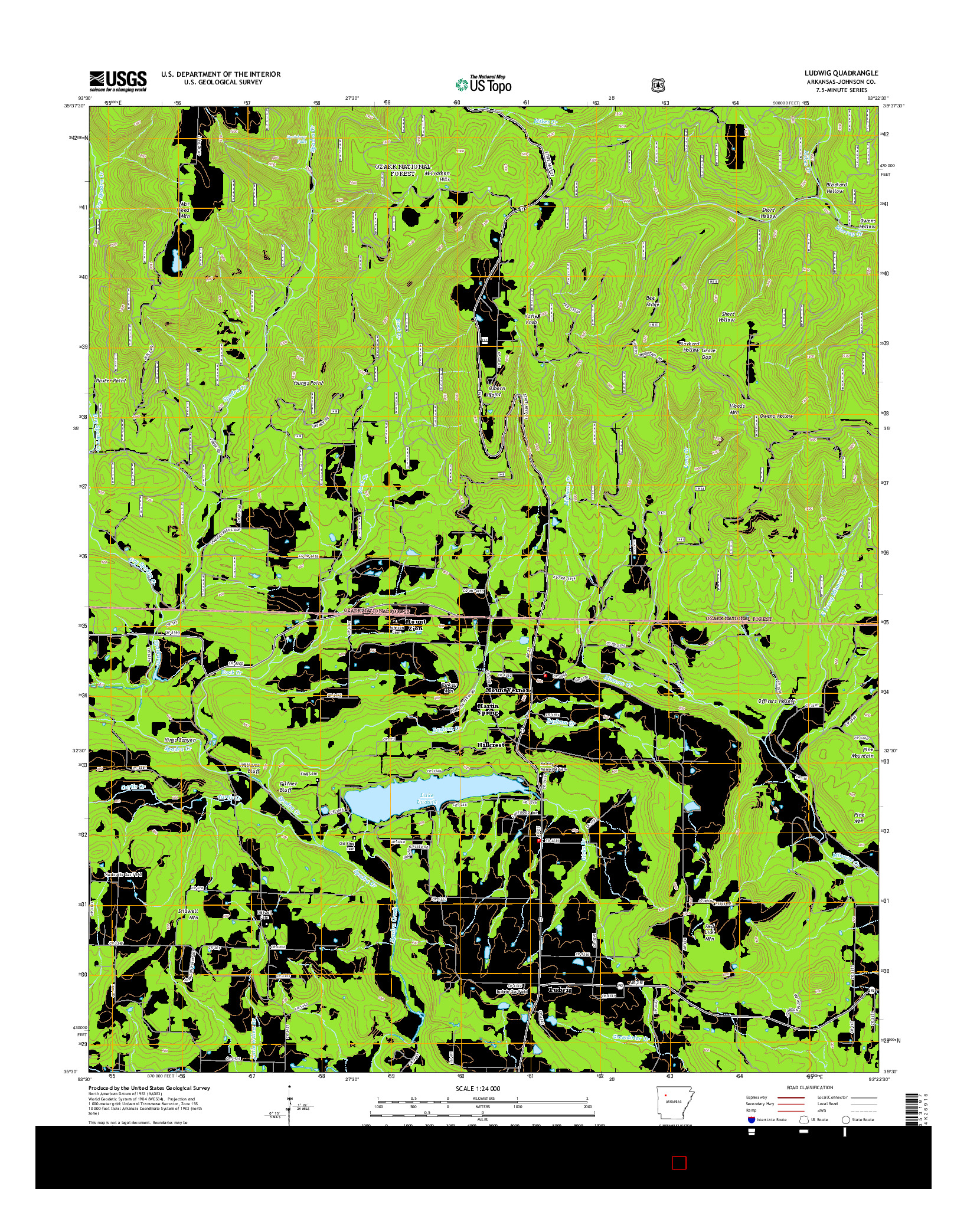 USGS US TOPO 7.5-MINUTE MAP FOR LUDWIG, AR 2014