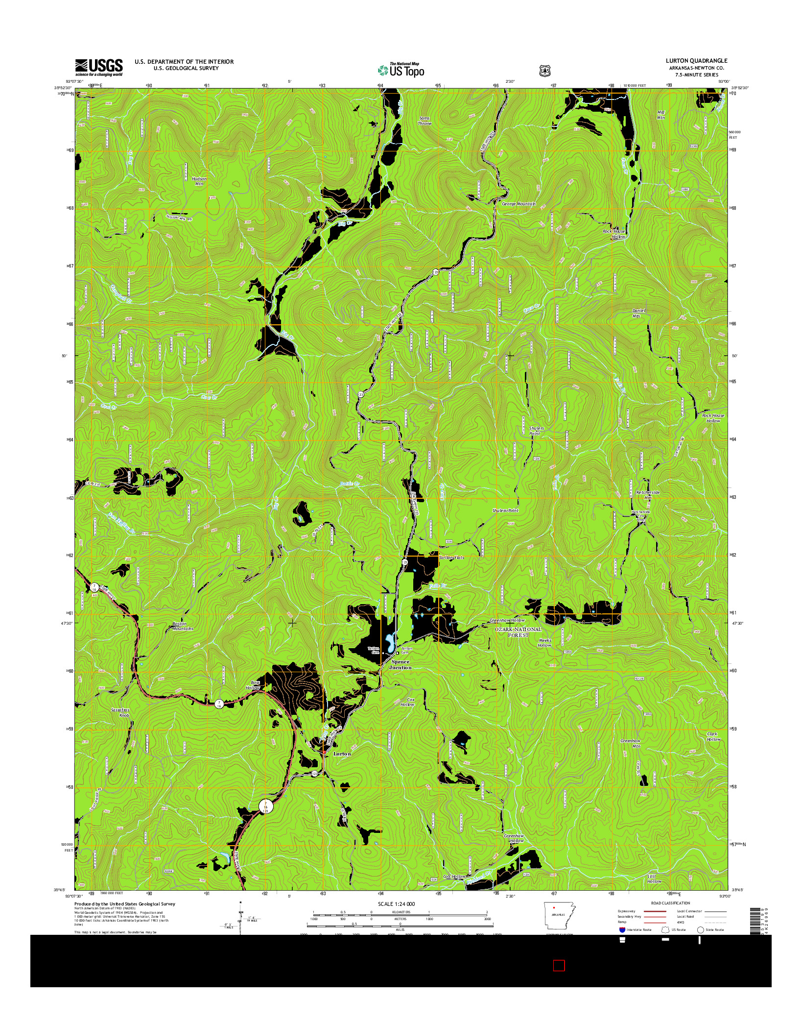 USGS US TOPO 7.5-MINUTE MAP FOR LURTON, AR 2014
