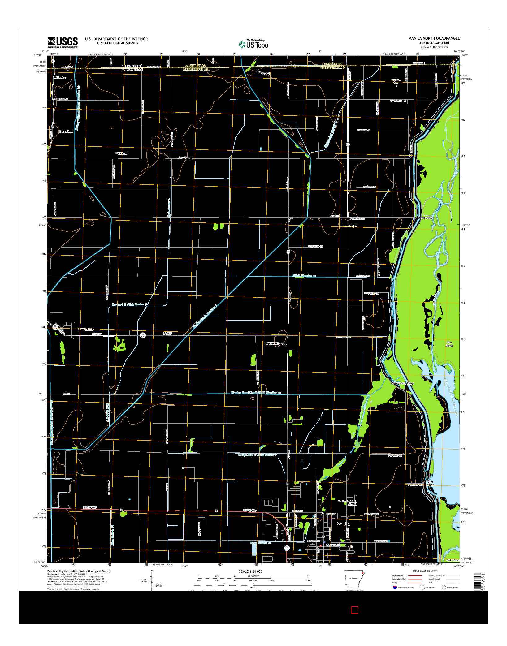 USGS US TOPO 7.5-MINUTE MAP FOR MANILA NORTH, AR-MO 2014