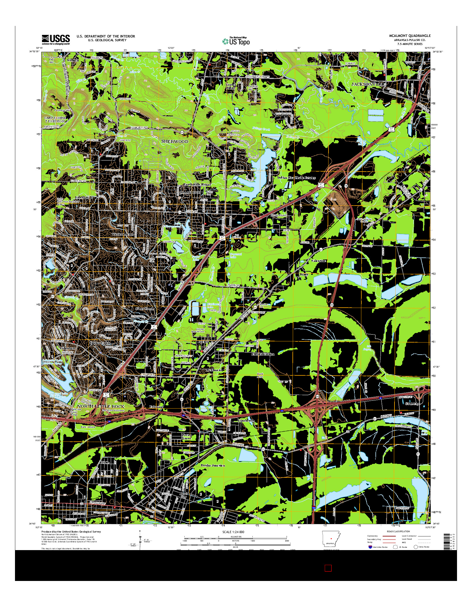 USGS US TOPO 7.5-MINUTE MAP FOR MCALMONT, AR 2014