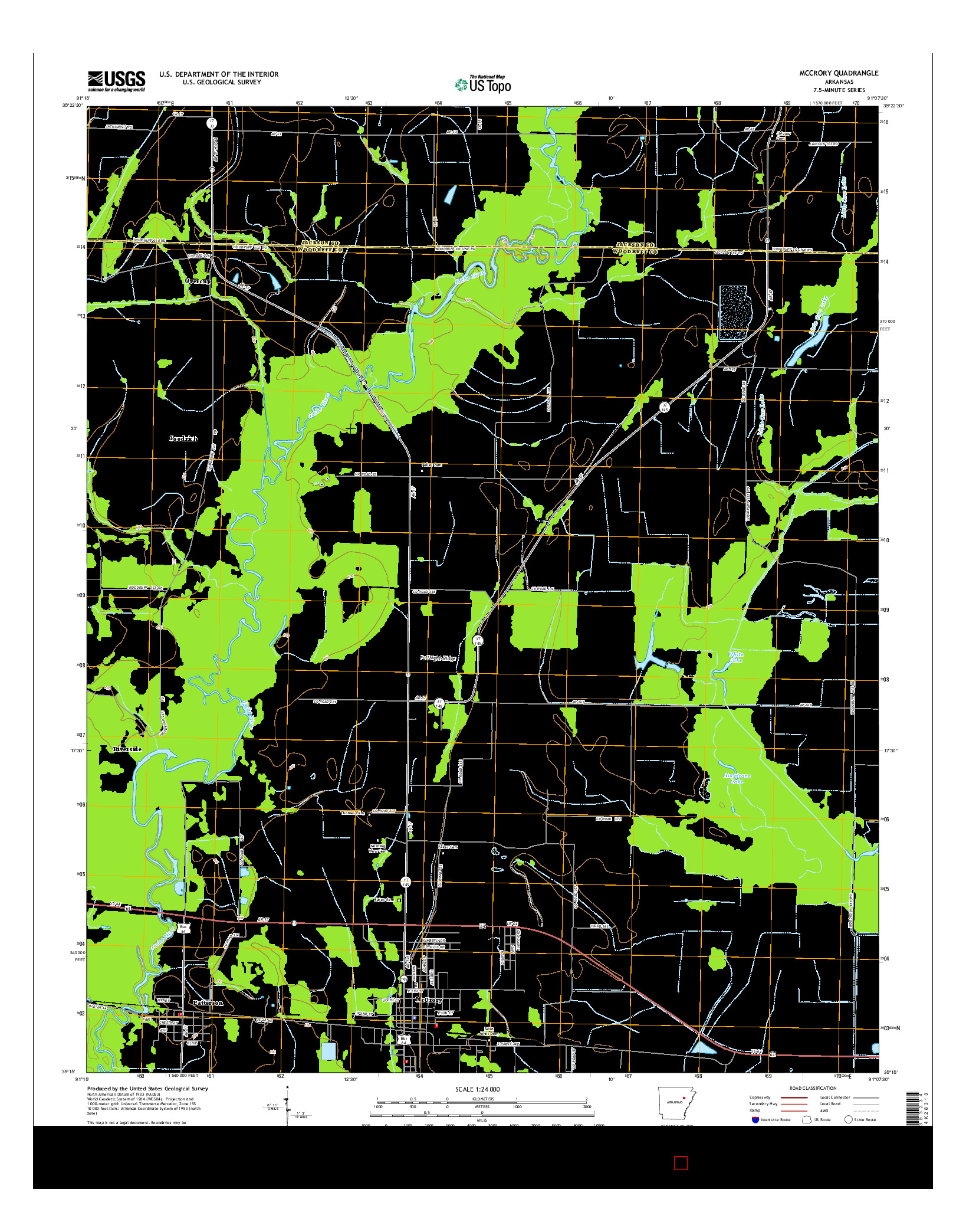 USGS US TOPO 7.5-MINUTE MAP FOR MCCRORY, AR 2014