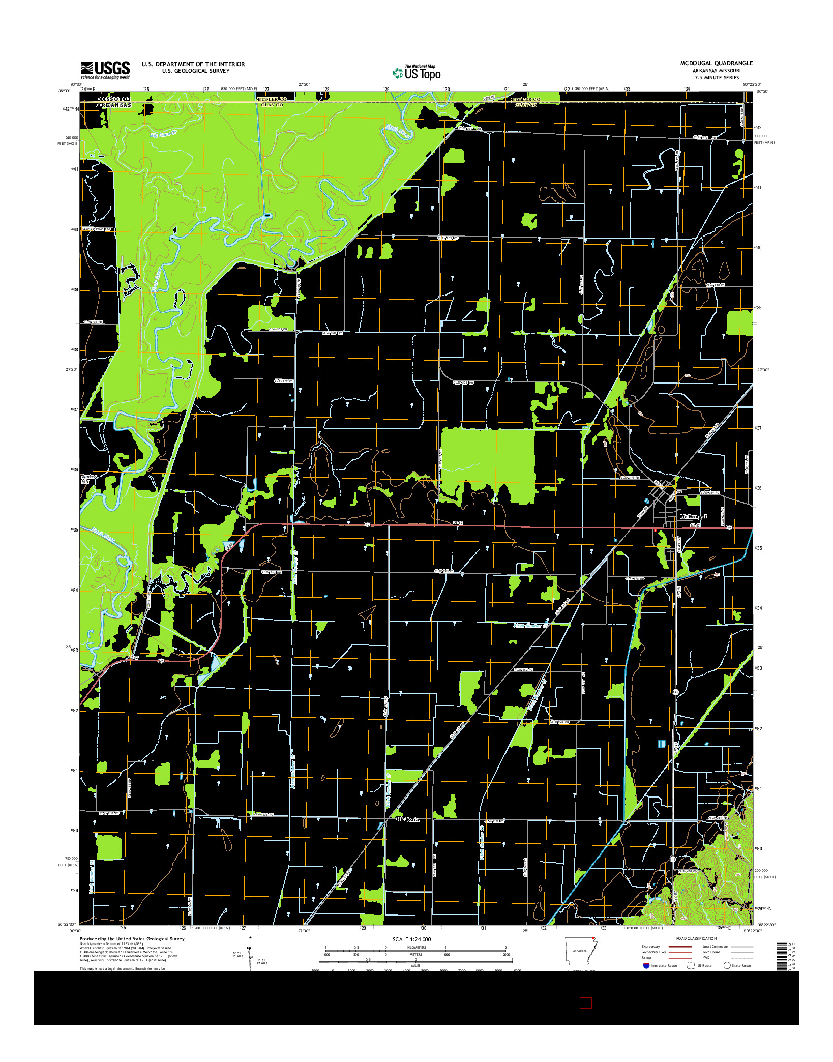 USGS US TOPO 7.5-MINUTE MAP FOR MCDOUGAL, AR-MO 2014