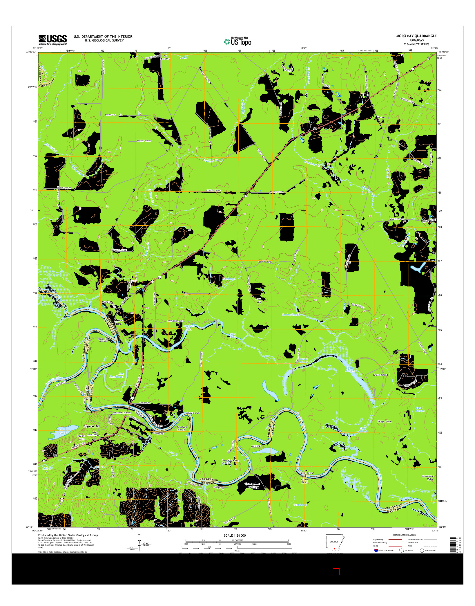 USGS US TOPO 7.5-MINUTE MAP FOR MORO BAY, AR 2014