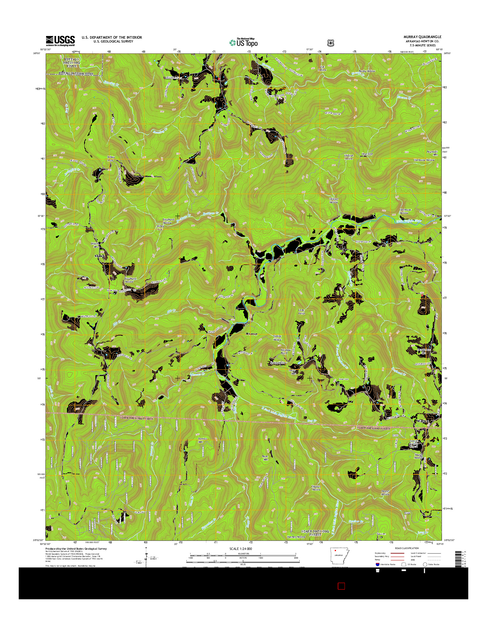 USGS US TOPO 7.5-MINUTE MAP FOR MURRAY, AR 2014