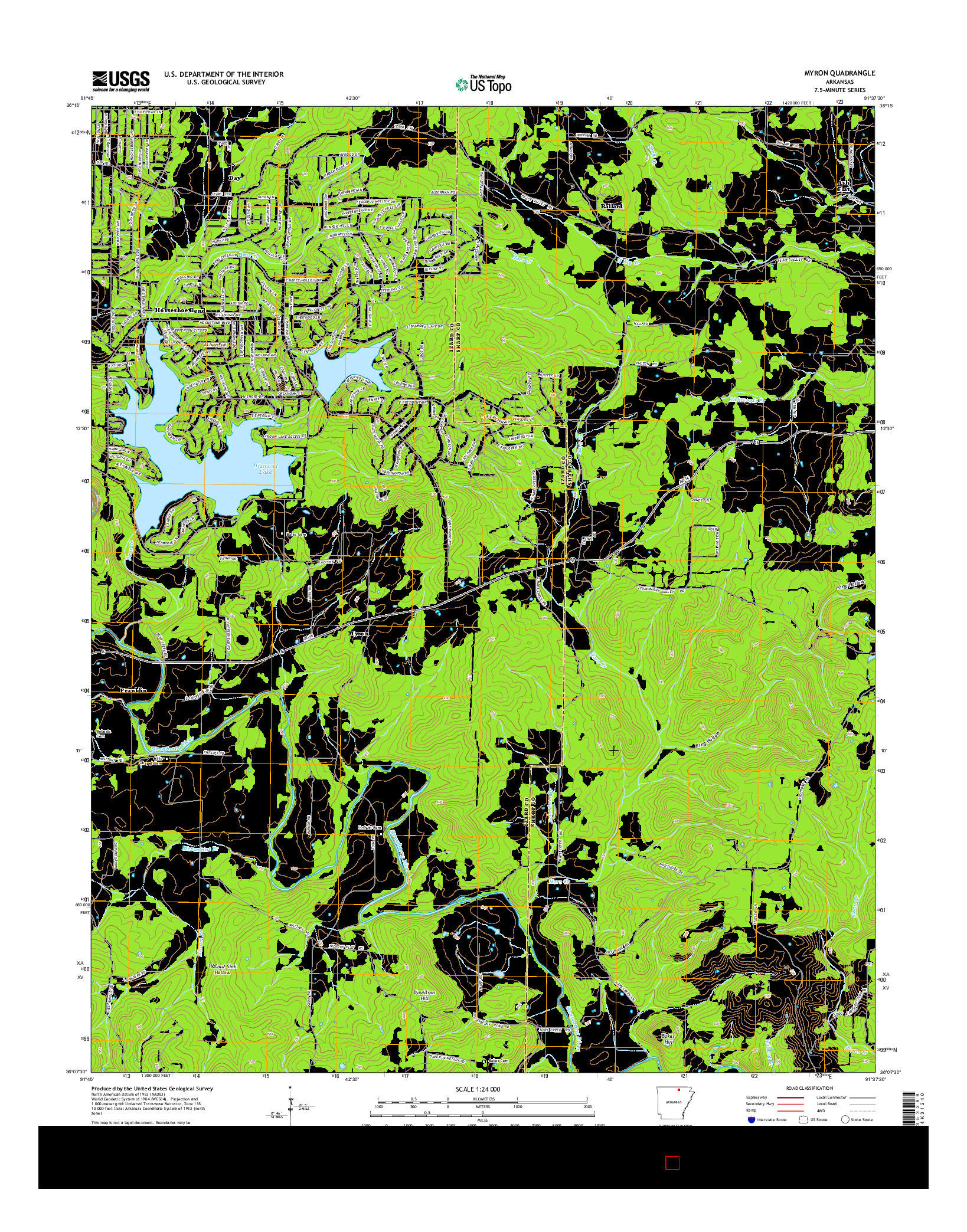 USGS US TOPO 7.5-MINUTE MAP FOR MYRON, AR 2014